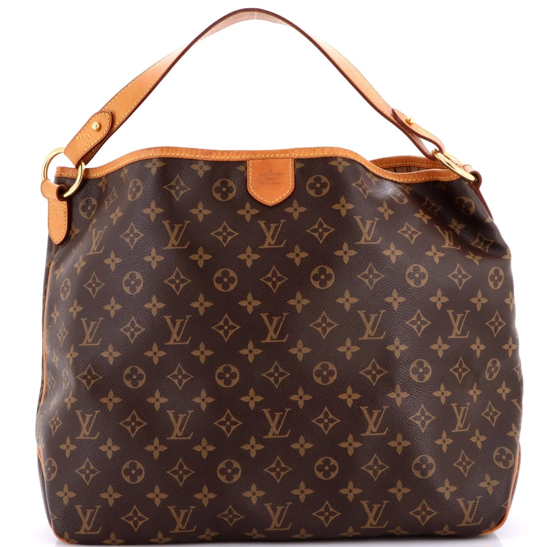 Handbag Monogram Canvas Louis Vuitton MM Delightful: Handbag Monogram Canvas Louis Vuitton MM Delightful Canvas Coated Louis Vuitton MM Delightful Handbag in Brown. Features the iconic monogram canvas design, heavy edge wear, and minor cracking on the