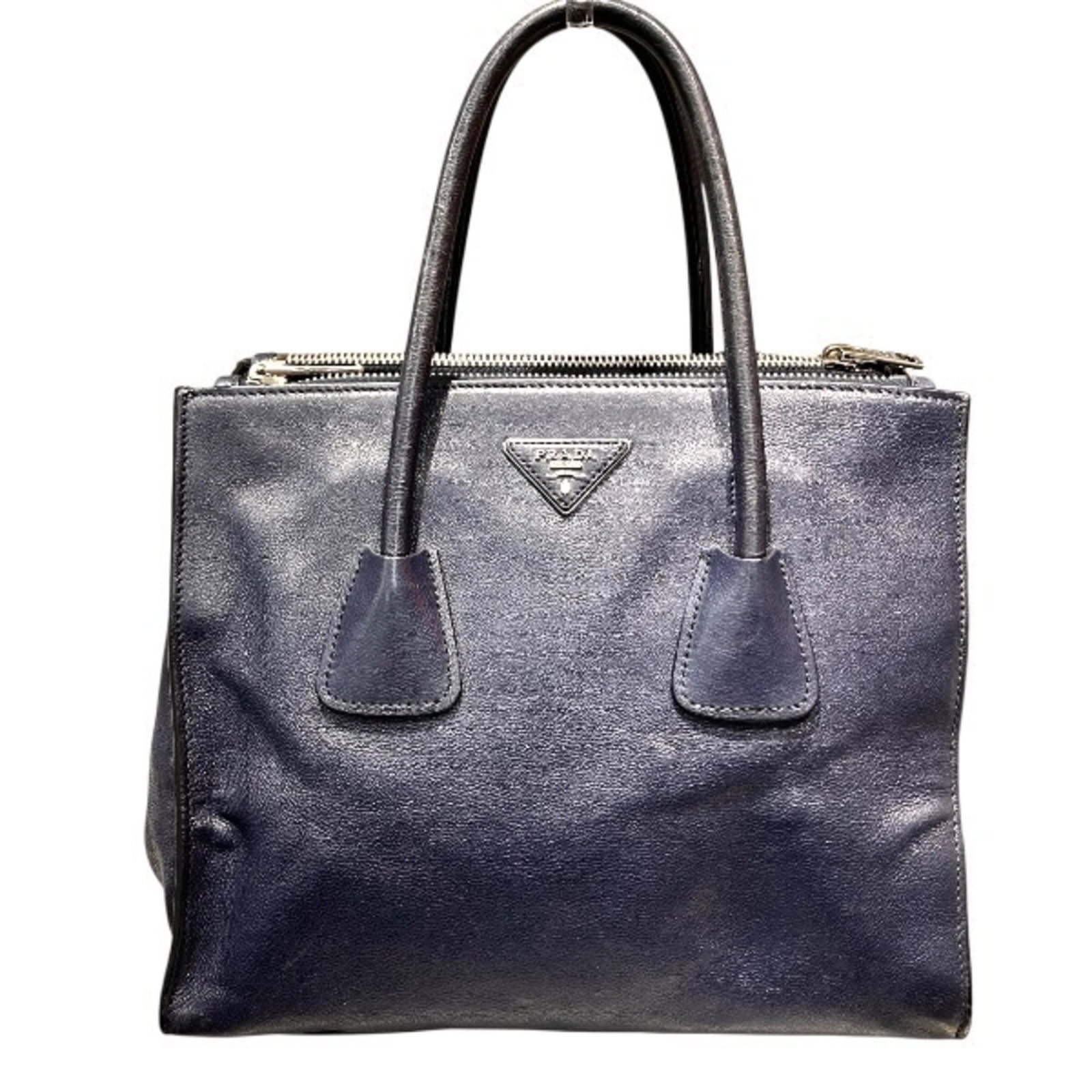 Prada Handbag Tote Bag Leather: Prada Handbag Tote Bag Leather Navy Prada Handbag Tote Bag Leather, measuring 25cm x 30cm x 17cm, features a signature and leather material. The bag has a handle length of 45cm and is made from high-q