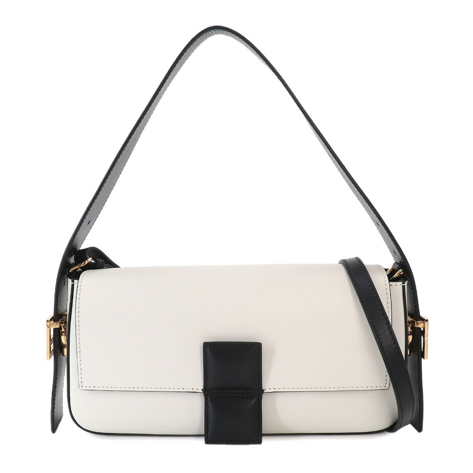 Fendi Handbag Leather: Fendi Handbag Leather Black and White Fendi Handbag Leather. Made from high-quality leather, this handbag measures 14.5cm x 27.5cm x 6cm and features a classic design. The bag's signature black and