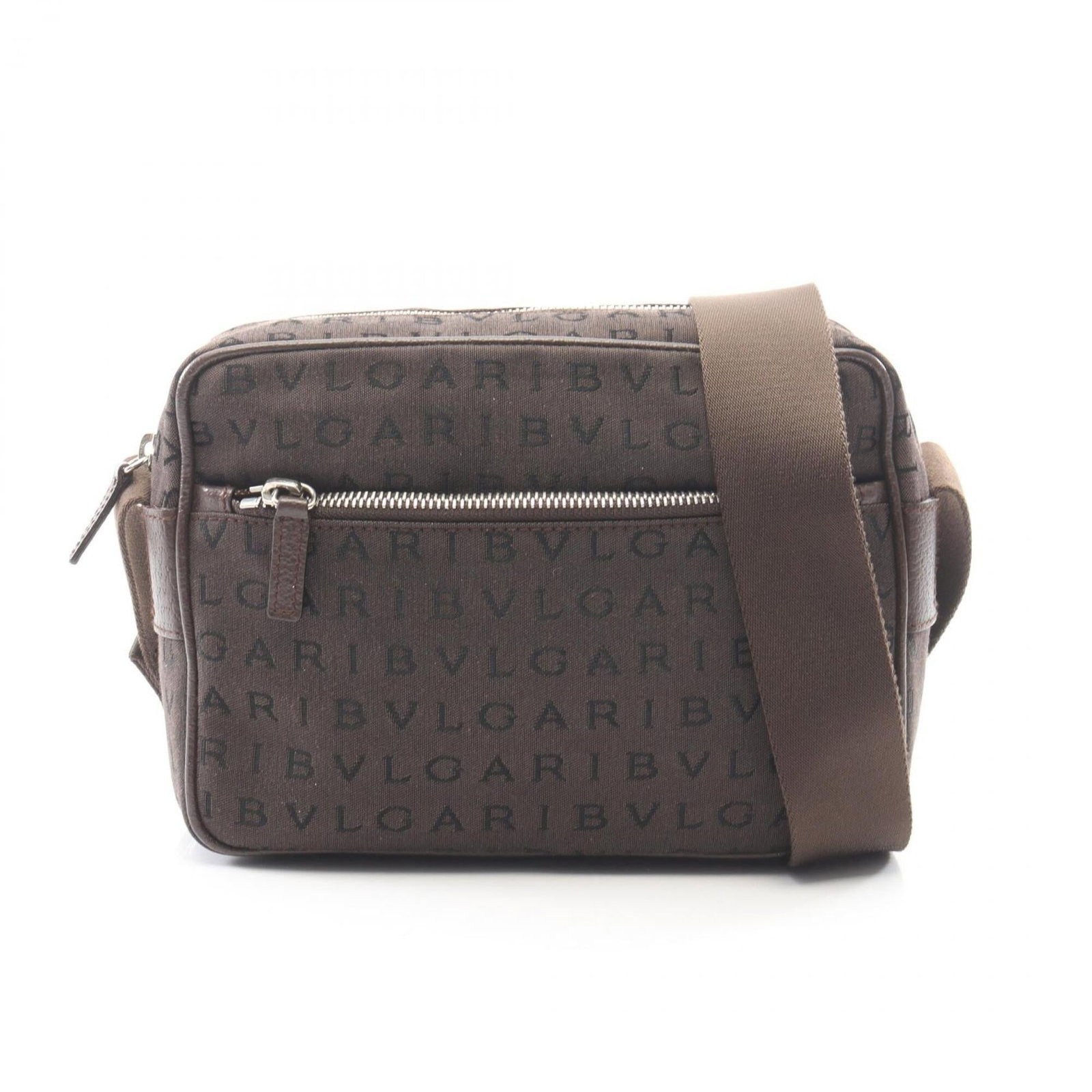 Bvlgari Handbag Shoulder Bag Canvas Leather: Bvlgari Handbag Shoulder Bag Canvas Leather Canvas and leather come together in this Bvlgari shoulder bag, offering a unique blend of textures. Measuring 16cm x 21cm x 7cm, it provides ample space
