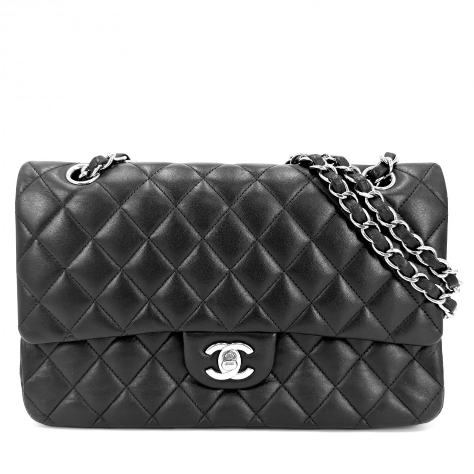 Shoulder Bag Leather Chanel: Shoulder Bag Leather Chanel Black Leather Shoulder Bag from Chanel, measuring 15.5cm x 25cm x 6cm, features high-quality leather construction and a classic design. This timeless shoulder bag is made t
