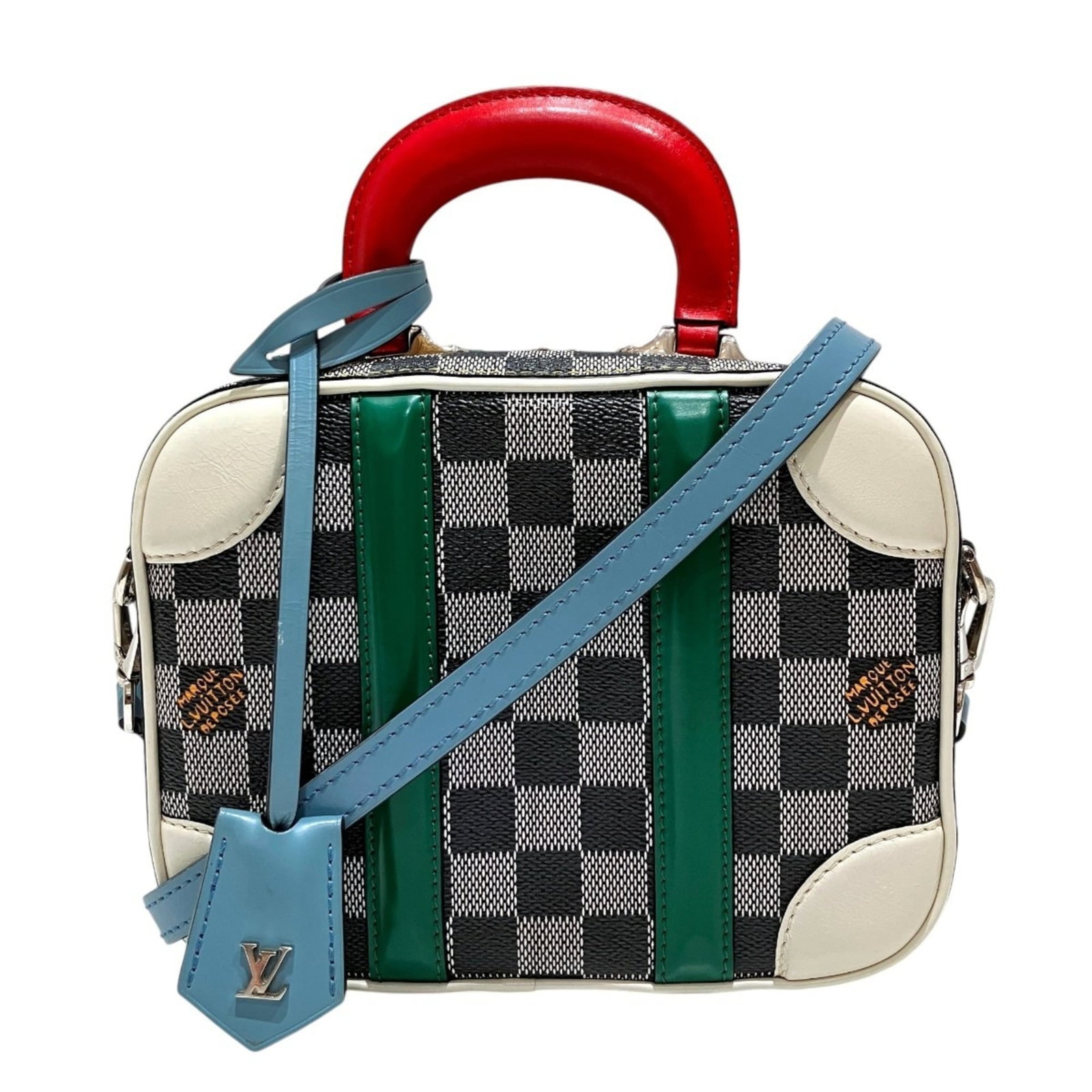 Canvas Leather Louis Vuitton Handbag: Canvas Leather Louis Vuitton Handbag Canvas Leather Louis Vuitton Handbag in Damier Canvas, Galle, Gray, Multi-color. This Valisette BB handbag features a unique combination of canvas and leather