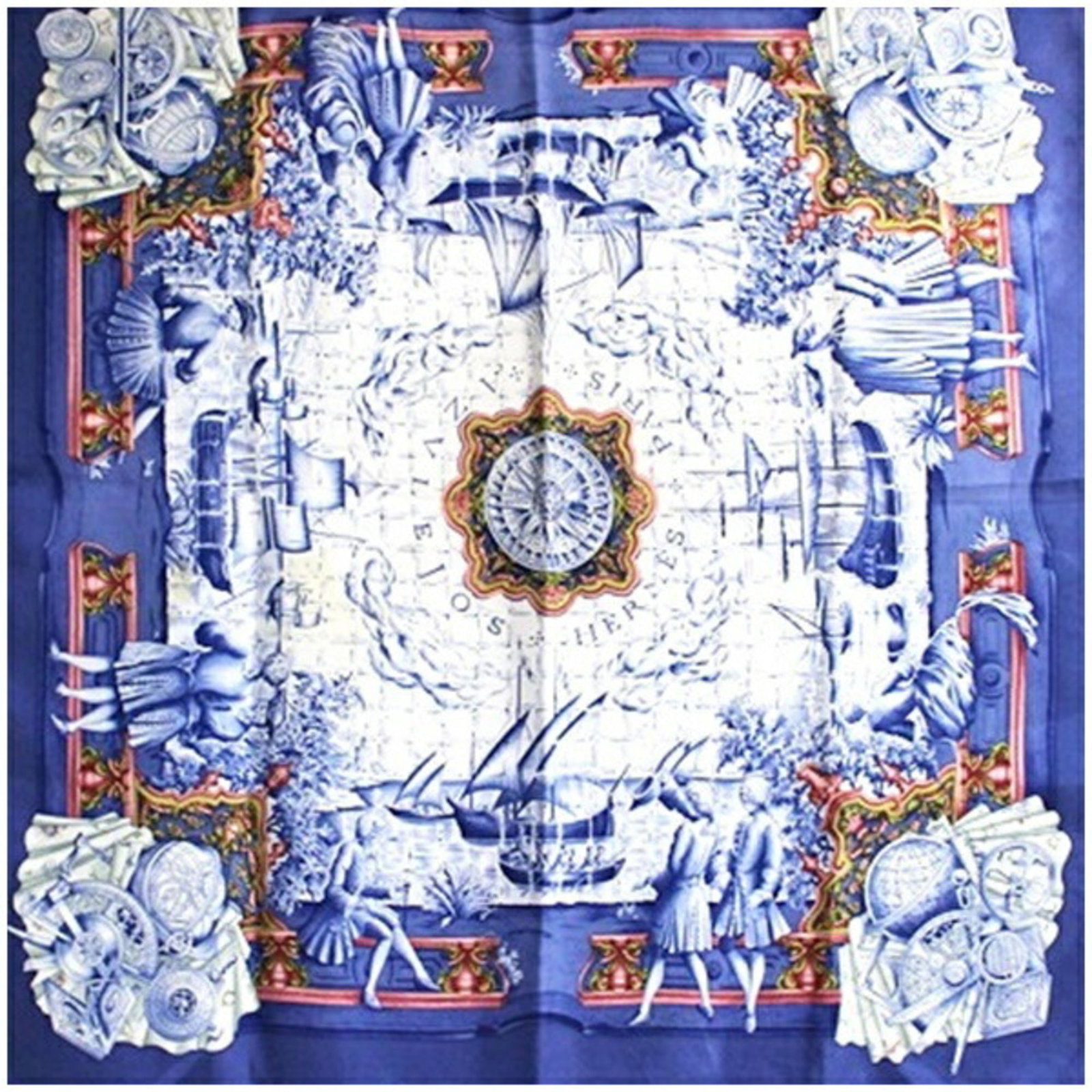 Hermes Scarf: Hermes Scarf Navy and white stripes create a timeless and elegant design on this classic Hermes scarf, measuring 90cm x 88cm. The iconic brand's signature craftsmanship is evident in the high-quality