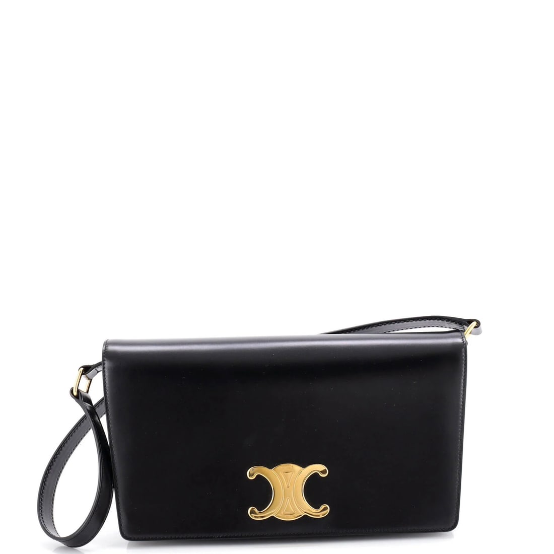 Calfskin Trapeze Triomphe Bag Smooth Shoulder Celine: Calfskin Trapeze Triomphe Bag Smooth Shoulder Celine Smooth and sleek, the Celine Trapeze Triomphe Bag boasts a classic design with exceptional craftsmanship. Made from high-quality leather, this blac