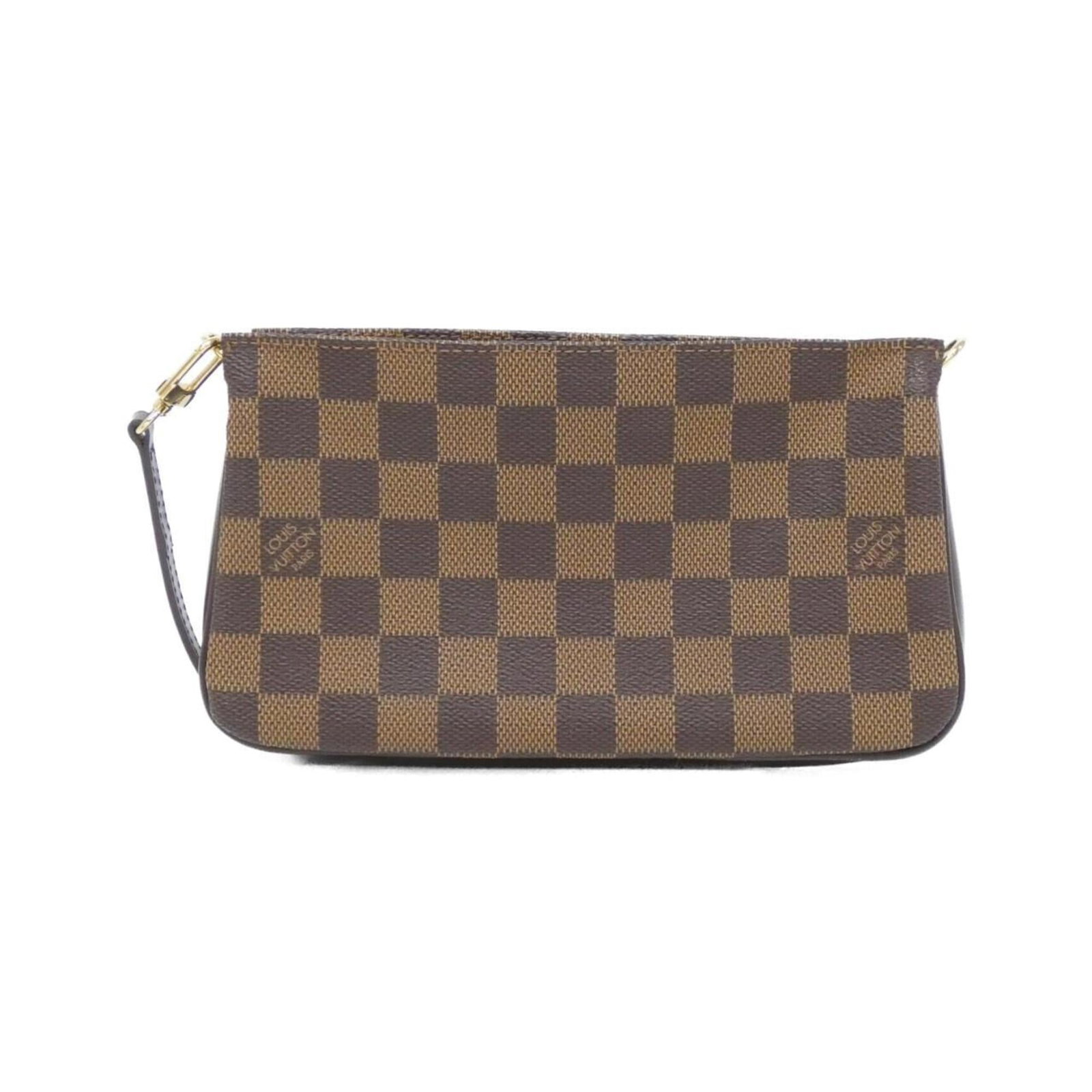 Canvas Coated Pouch Louis Vuitton: Canvas Coated Pouch Louis Vuitton Coated canvas material and classic Louis Vuitton design make this brown pouch a timeless accessory. Measuring 12cm x 21cm x 3cm, it's the perfect size for carrying