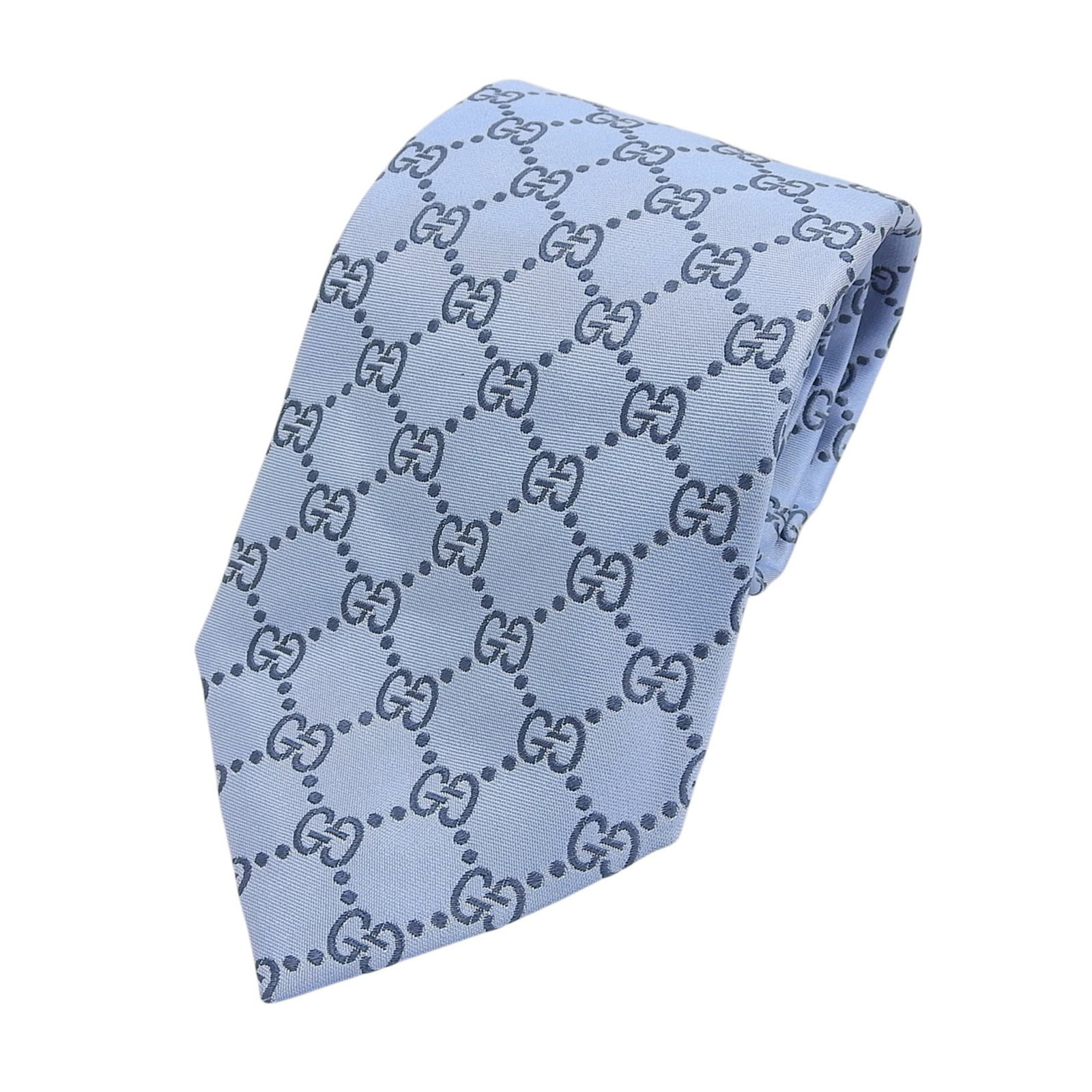 Cravat Silk Gucci: Cravat Silk Gucci Item Specifics: Brand: Gucci Country of Origin: Italy MPN: 201003 Type: Cravat Gender: Men Color: Light blue, Navy Material: Silk Total Length: 147cm / 57.87'' Width: 8cm / 3.14''