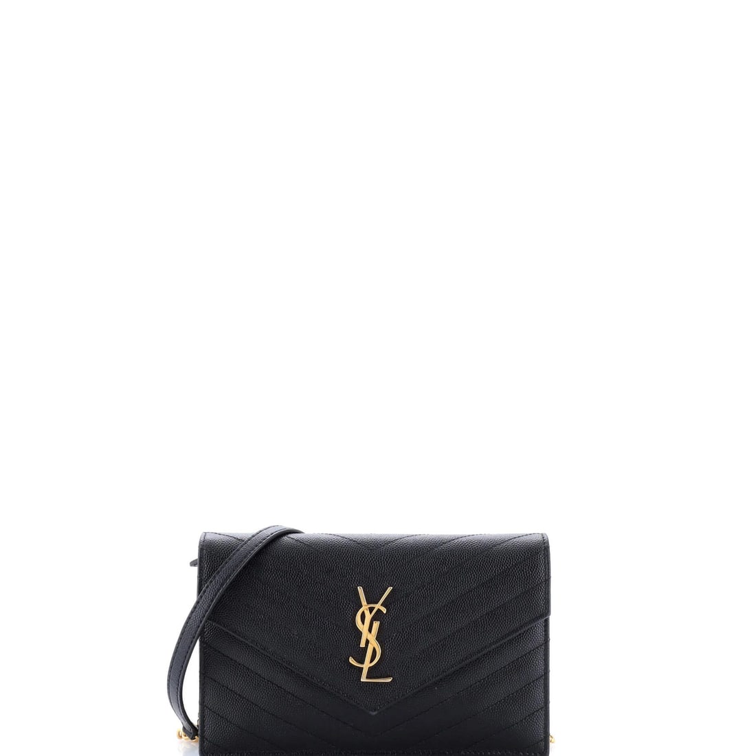 Saint Laurent Classic Monogram Wallet on Chain Matelasse Chevron Leather Small: Saint Laurent Classic Monogram Wallet on Chain Matelasse Chevron Leather Small This Saint Laurent Classic Monogram Wallet on Chain Matelasse Chevron Leather Small features a timeless design with