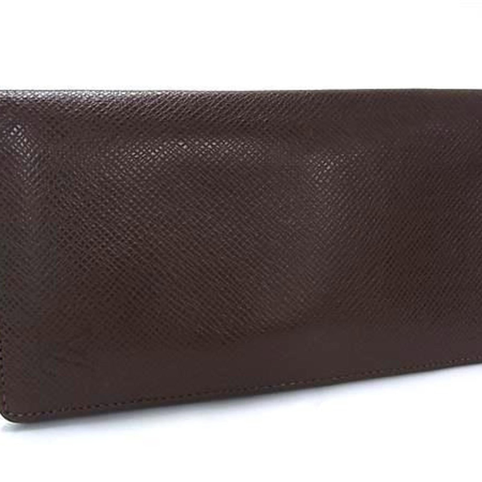 Long Wallet Bi Fold Leather Taiga Louis Vuitton: Long Wallet Bi Fold Leather Taiga Louis Vuitton Taiga leather construction provides durability and sophistication to this bi-fold long wallet from Louis Vuitton, featuring a classic brown color. Measu