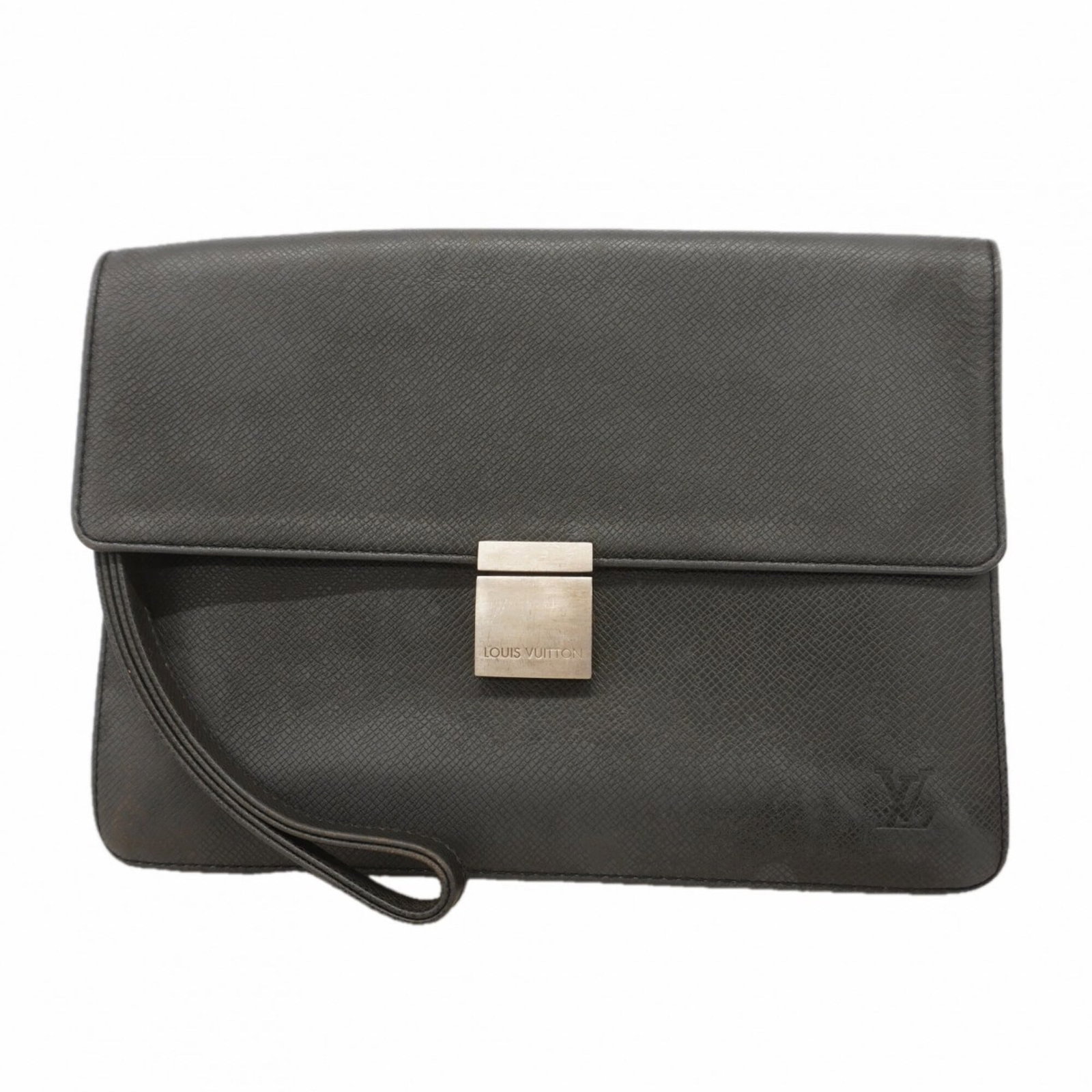 Clutch Bag Louis Vuitton: Clutch Bag Louis Vuitton The Louis Vuitton clutch bag boasts its signature Ardoise color and sleek design, measuring 18.5cm x 26cm x 6cm in size. This stylish accessory features a classic shape with