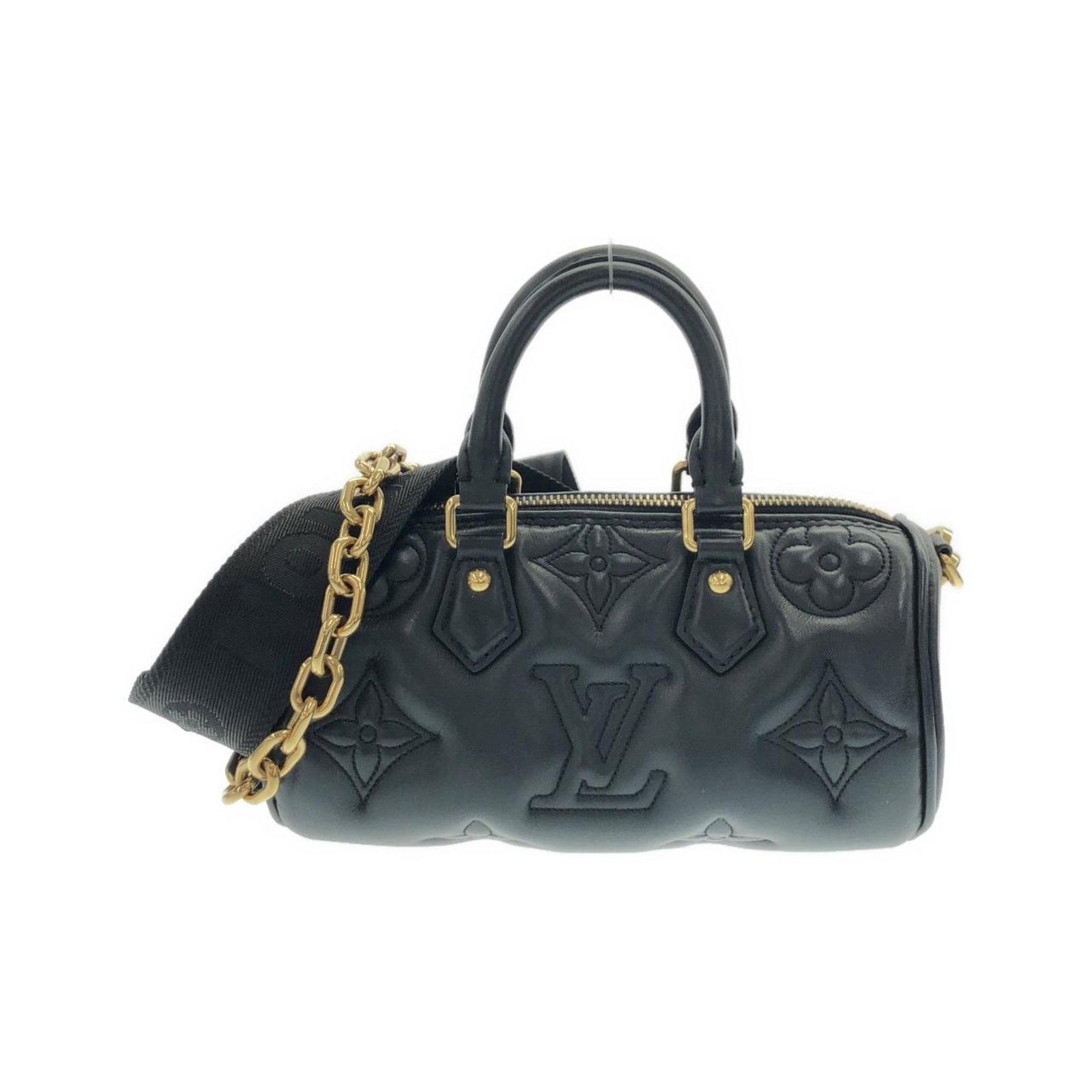 Shoulder Bag Leather Louis Vuitton: Shoulder Bag Leather Louis Vuitton Black Calf Leather Louis Vuitton Shoulder Bag with Gold Hardware, measuring 10cm x 20.5cm x 9cm. This classic shoulder bag features premium leather construction and