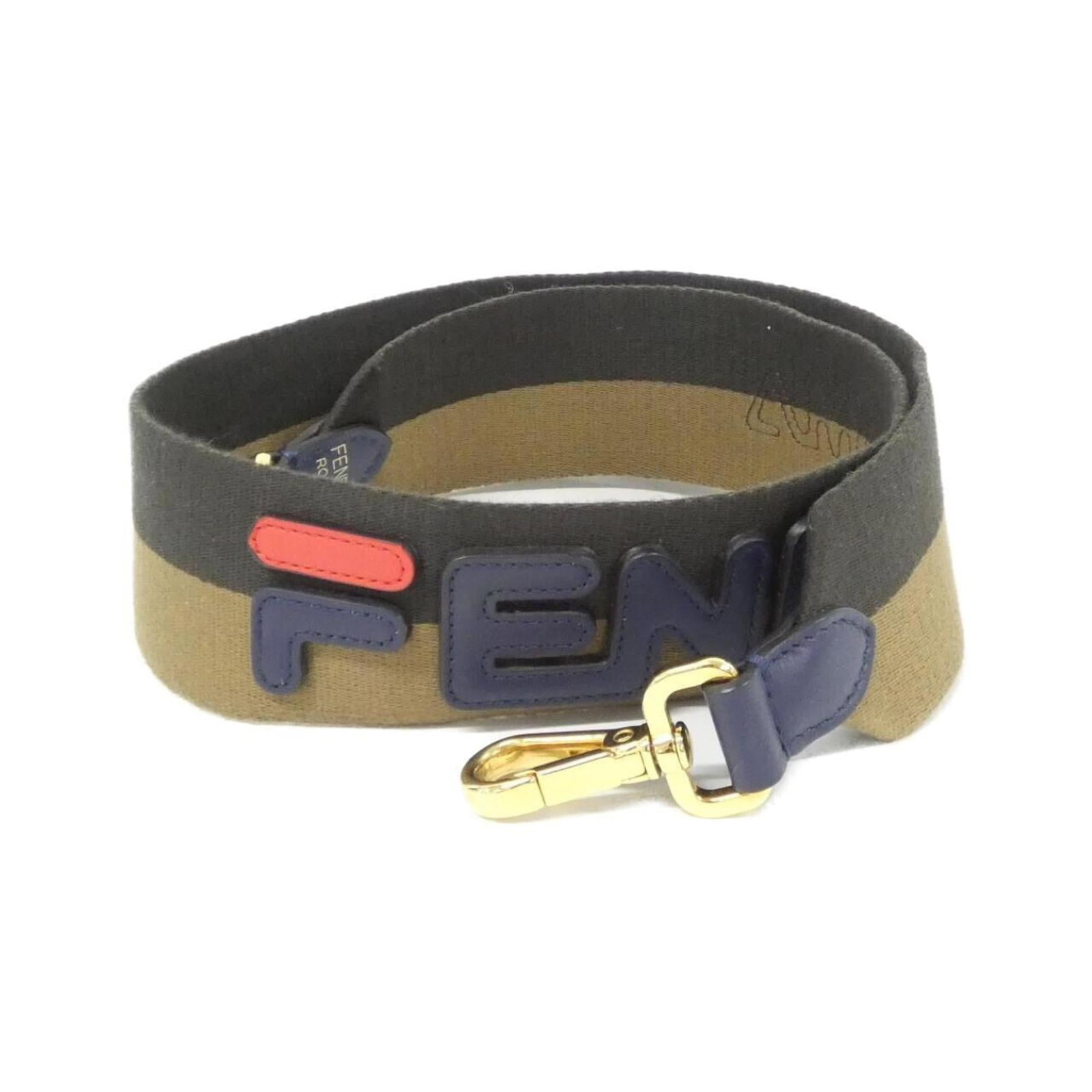 Fendi Strap Canvas Leather: Fendi Strap Canvas Leather Strap canvas leather from Fendi, featuring brown color and a compact size. This A5TI type strap measures 90cm x 5cm / 35.43'' x 1.96''. The item bears a signature. Item Spec