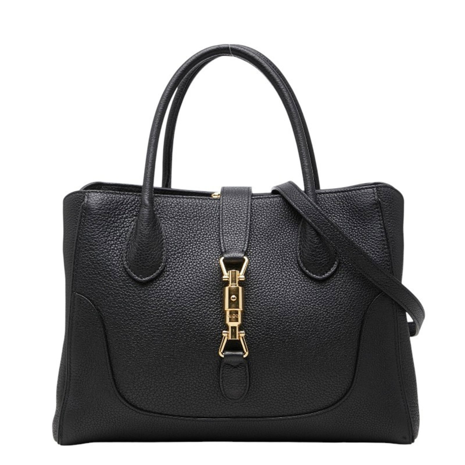 Gucci Handbag Shoulder Bag Leather: Gucci Handbag Shoulder Bag Leather Black leather shoulder bag from Gucci, measuring 22.5cm x 29.5cm x 10.5cm. This handbag features a classic design with clean lines and a timeless silhouette. Made fr