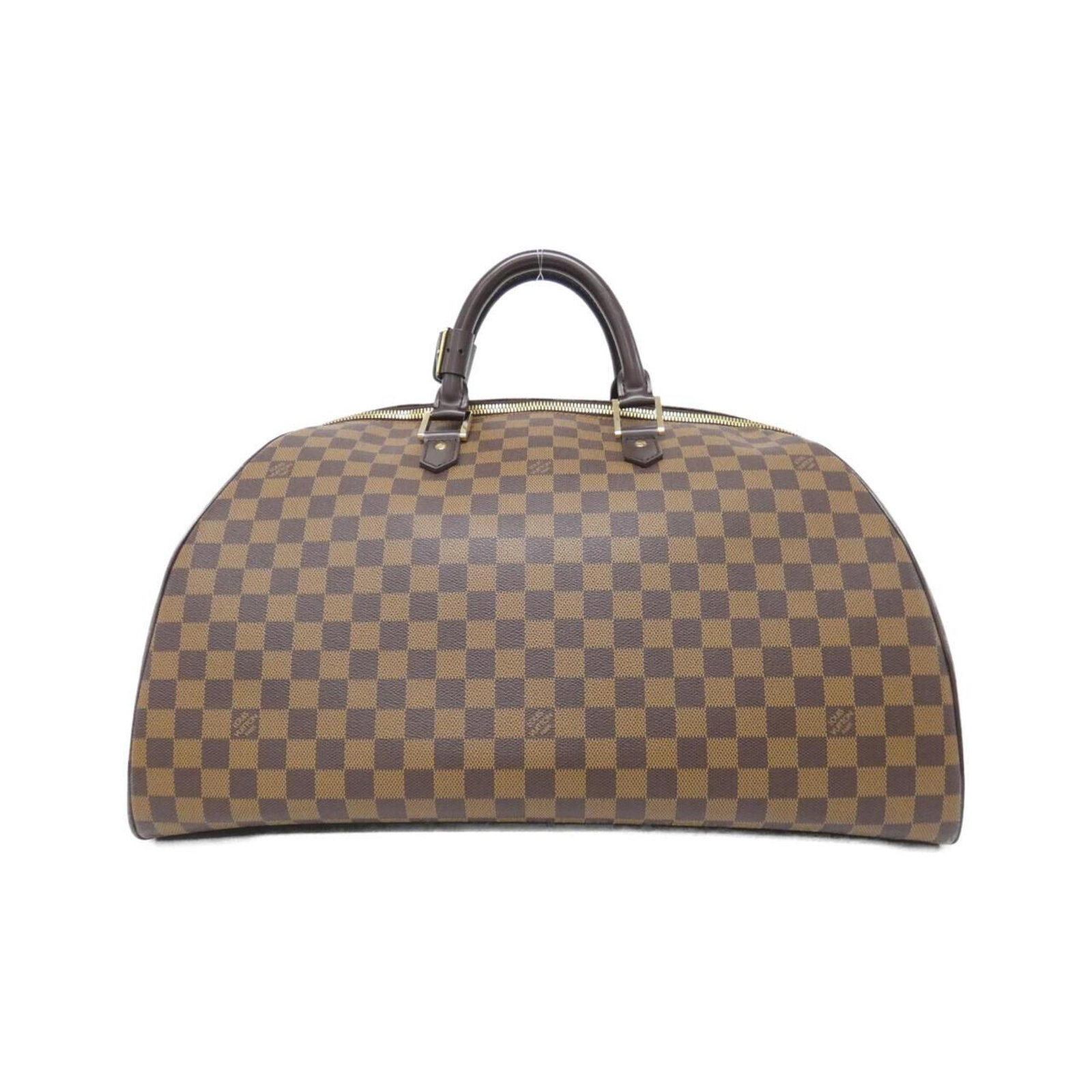 Boston Bag Coated Canvas by Louis Vuitton: Boston Bag Coated Canvas by Louis Vuitton Coated canvas construction provides durability and style to the Boston Bag by Louis Vuitton, featuring ebene color with gold hardware. Measuring 28cm x 48cm