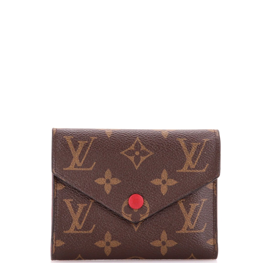 Victorine Monogram Canvas Louis Vuitton: Victorine Monogram Canvas Louis Vuitton Canvas Coated Leather Louis Vuitton Victorine Monogram Wallet in Burgundy. This unique piece features the iconic monogram canvas design, a classic style with a
