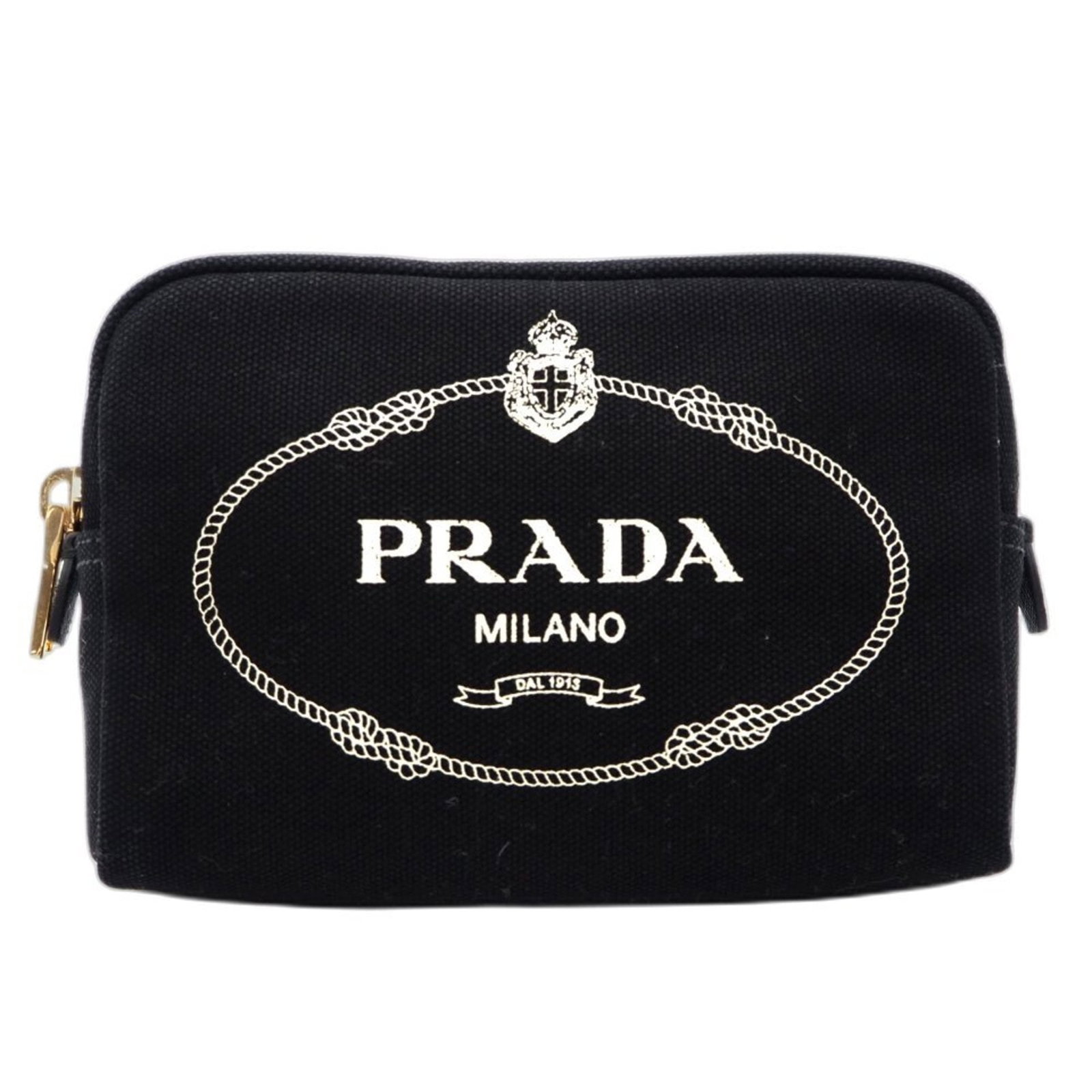 Canvas Pouch Prada: Canvas Pouch Prada Canvas Pouch Prada - A sleek and modern accessory from the iconic Italian brand. Made from high-quality canvas, this black pouch features a signature logo and measures 10.5cm x 16cm