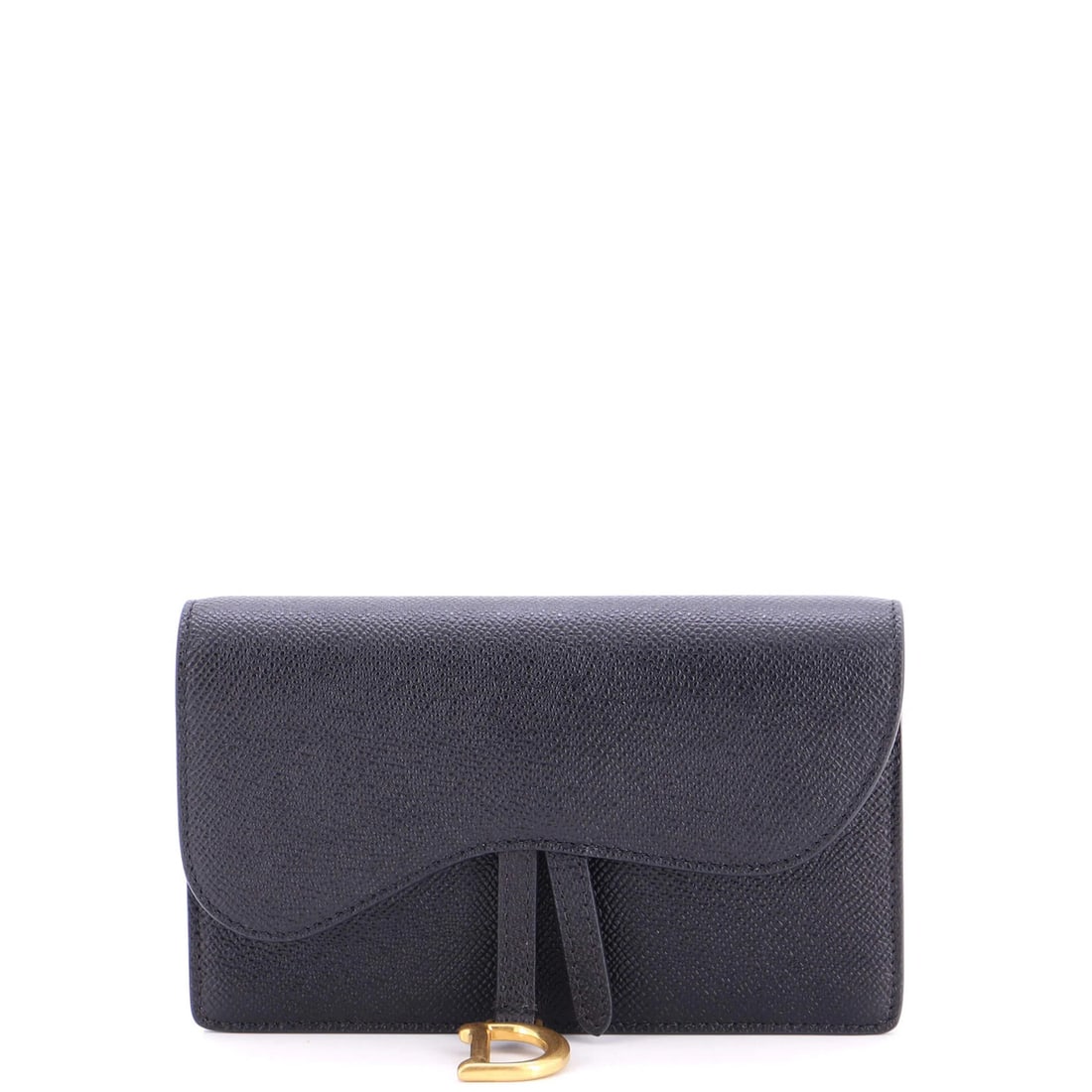 Rectangular Belt Leather Bag Dior Christian Saddle: Rectangular Belt Leather Bag Dior Christian Saddle Black leather saddle bag with aged gold hardware, featuring minor corner wear and scuffs on the interior. The bag boasts a sleek rectangular design w