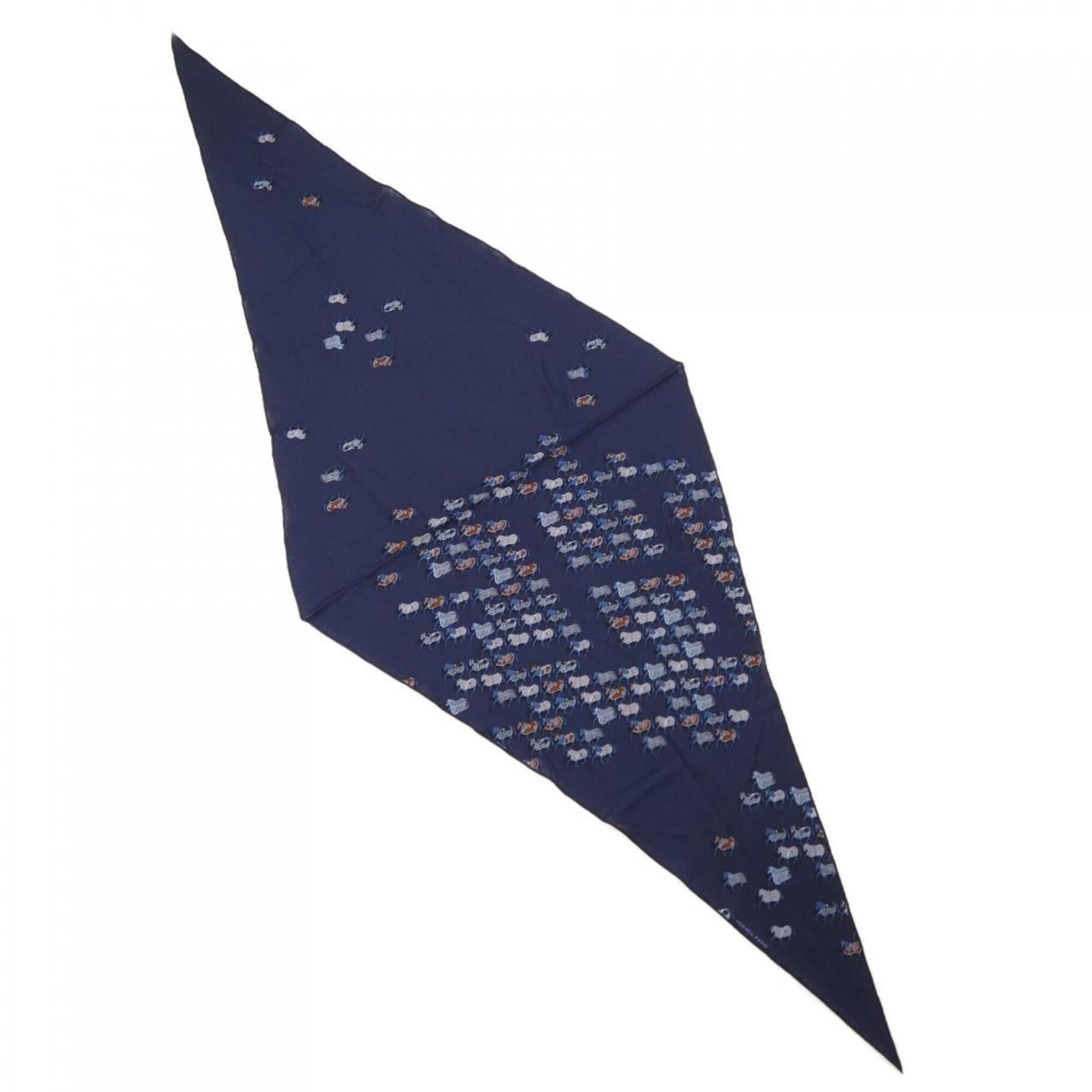 Hermes Shawl Silk Cashmere: Hermes Shawl Silk Cashmere Silk and cashmere blend for a luxurious feel, the Hermes Shawl measures 81cm x 112cm. Crafted from high-quality materials, its navy color adds a touch of sophistication to