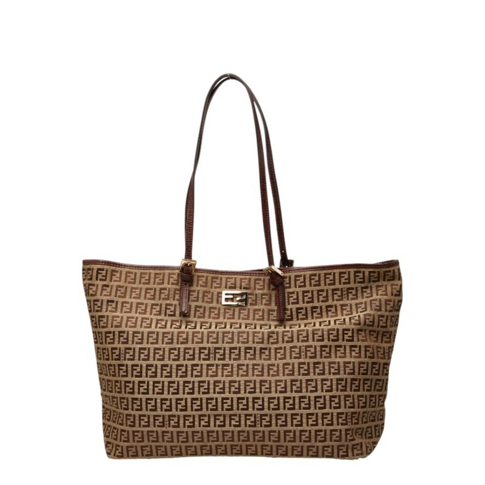 Canvas Leather Tote Bag By Fendi: Canvas Leather Tote Bag By Fendi Canvas Leather Tote Bag by Fendi. This beige and brown canvas leather tote bag features a classic design with a signature from the artist, adding a touch of elegance