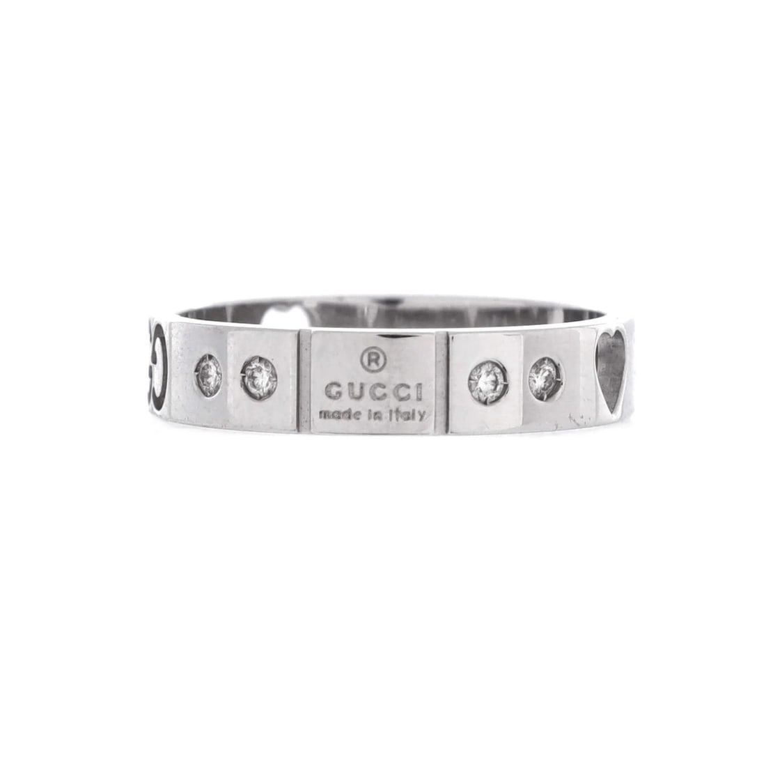 Gucci Icon Amor 10 Diamonds Heart Band Ring 18K Rose Gold and Diamonds Thin: Gucci Icon Amor 10 Diamonds Heart Band Ring 18K Rose Gold and Diamonds Thin 18K Rose Gold and Diamonds Thin Gucci Icon Amor 10 Diamonds Heart Band Ring.This stunning ring features a heart-shaped band