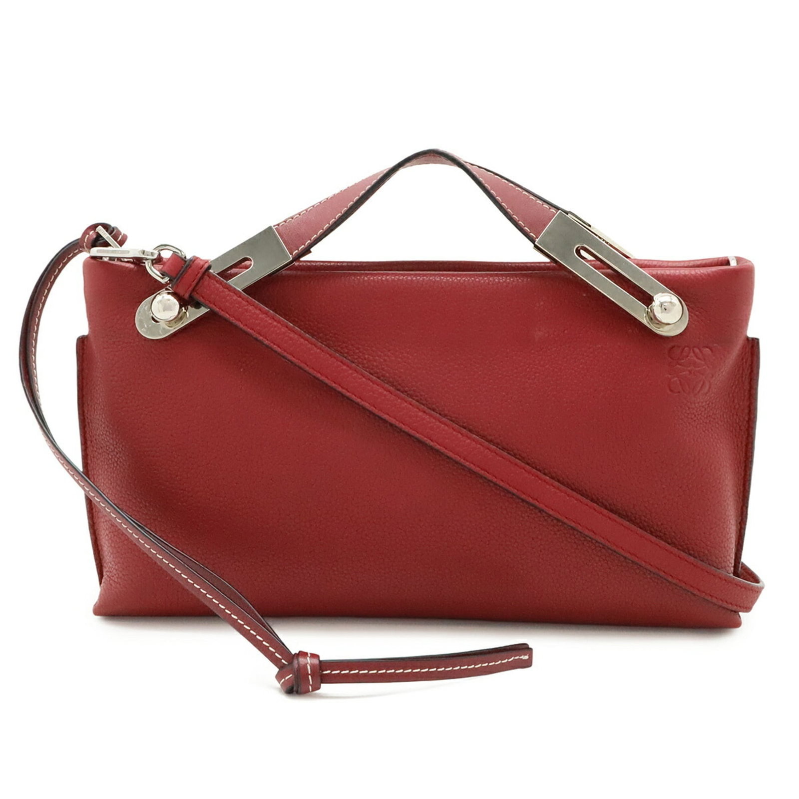Shoulder Bag Leather Clutch: Shoulder Bag Leather Clutch Pink red leather shoulder bag with a clutch design, measuring 15cm x 27.5cm x 4.5cm. This stylish accessory features a bold red color and is made from high-quality leather.