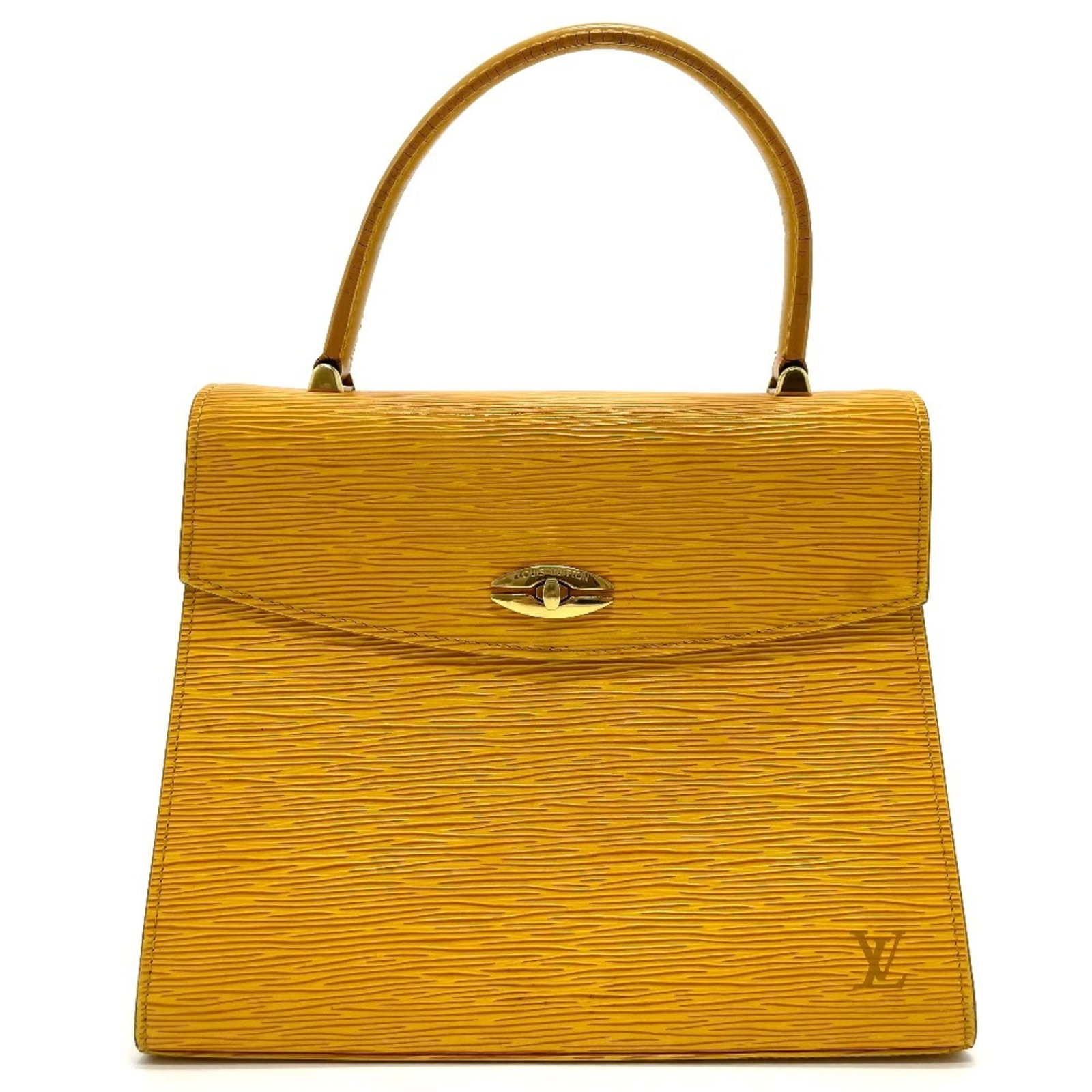 Louis Vuitton Handbag Epi Leather: Louis Vuitton Handbag Epi Leather Yellow Epi Leather Louis Vuitton Handbag. Made from high-quality Epi leather, this handbag features a turn lock closure and measures 21.5cm x 26.2cm x 5.8cm. The