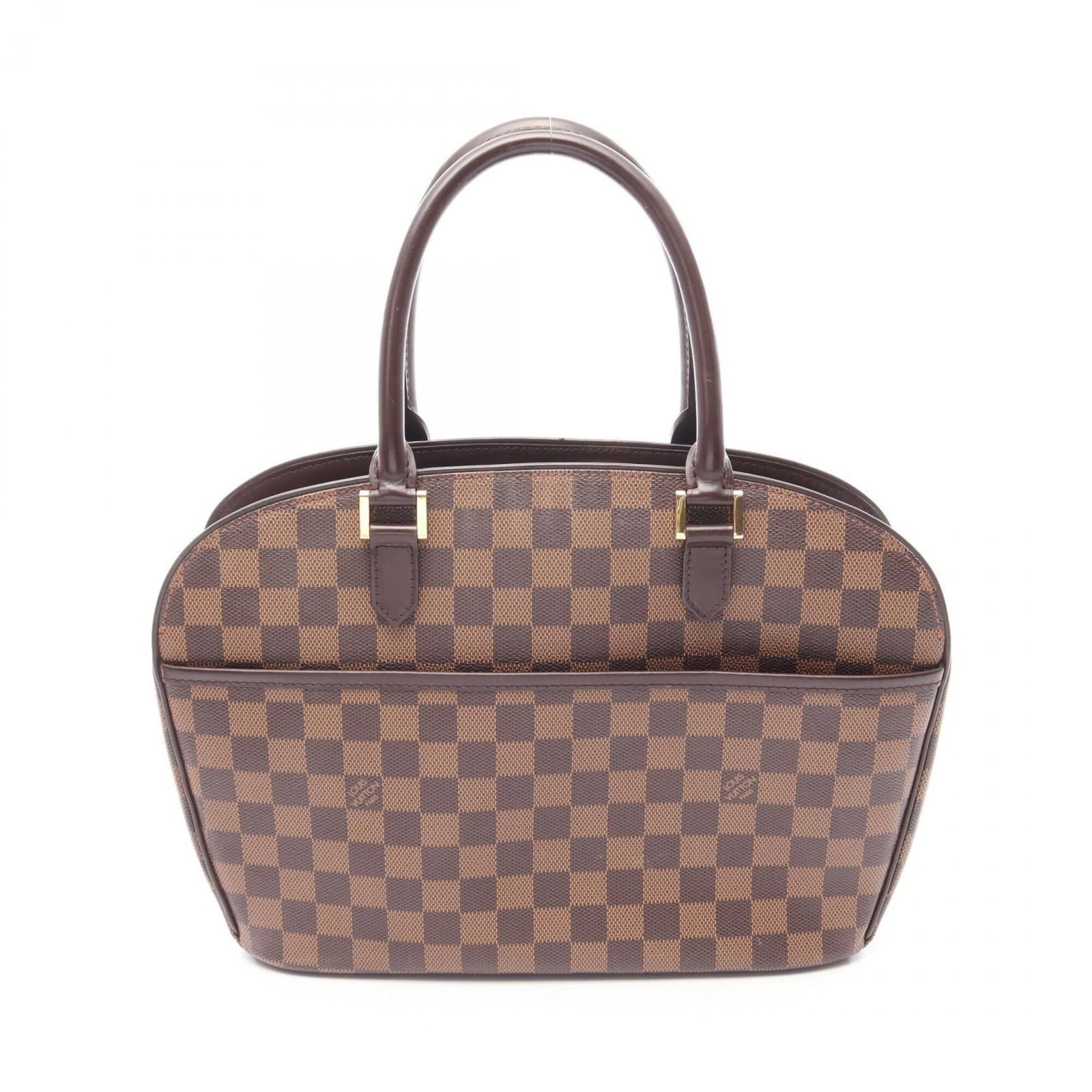 Canvas Leather Coated Handbag Vuitton Louis: Canvas Leather Coated Handbag Vuitton Louis Canvas Leather Coated Handbag Vuitton Louis bears a signature. Made from coated canvas and leather, this brown Ebene handbag measures 23.5cm x 30cm x 9cm.