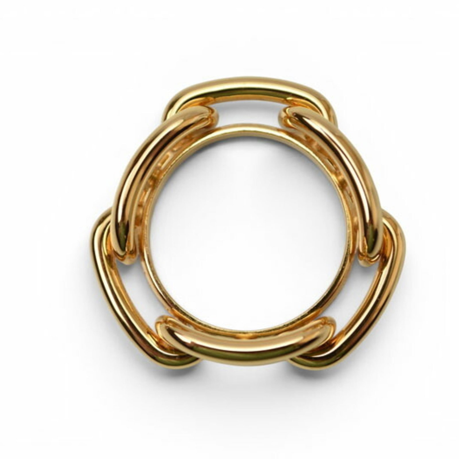 Ring Hermes Scarf: Ring Hermes Scarf The Hermes Scarf Ring features a striking gold design, measuring 2.8cm in diameter, making it a compact yet elegant accessory for everyday wear. Its sleek size and luxurious