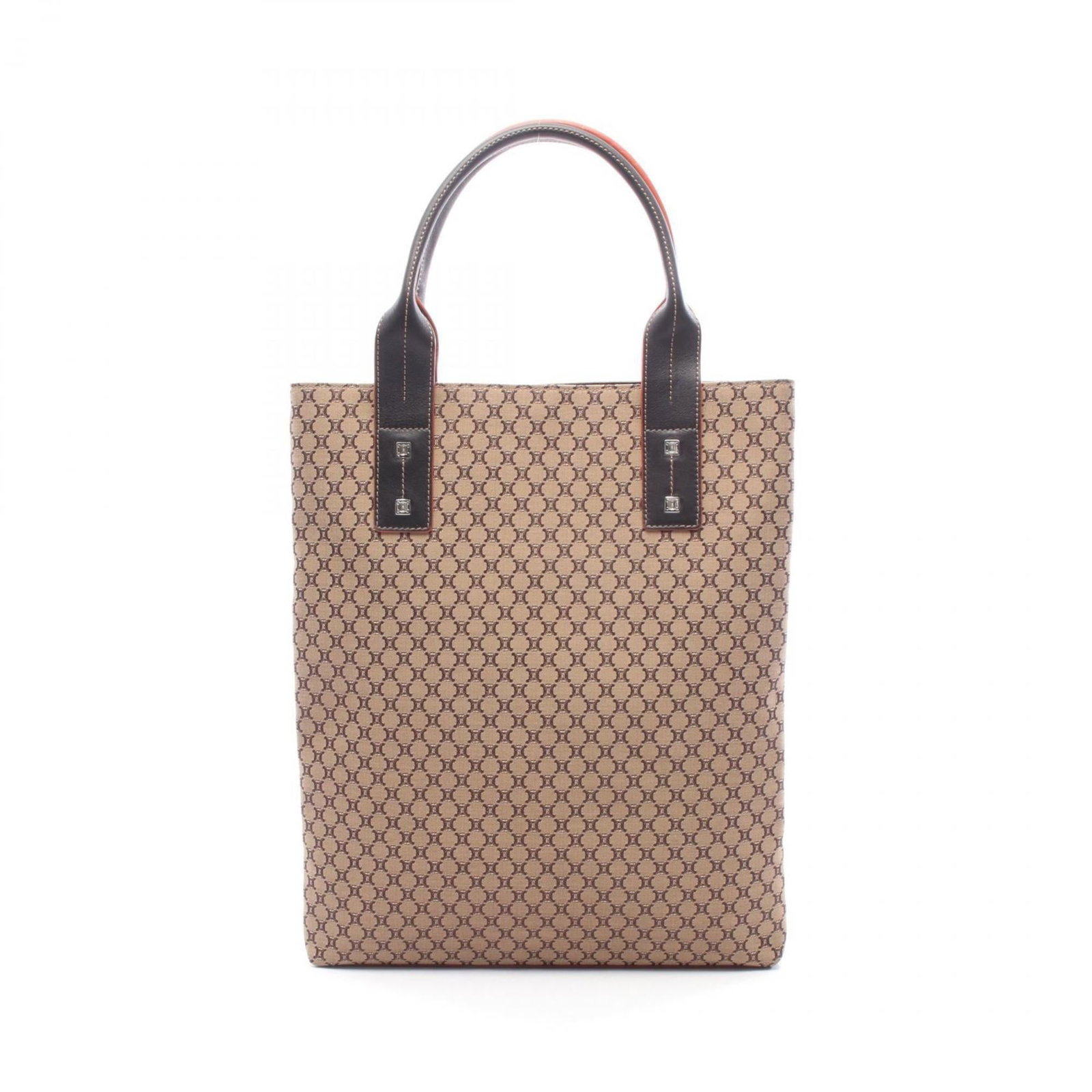 Celine Tote Bag Leather Nylon Canvas: Celine Tote Bag Leather Nylon Canvas This Celine tote bag combines leather and nylon canvas for a unique look. Measuring 38cm x 31.5cm x 4cm, it features a distinctive brown color. The bag's