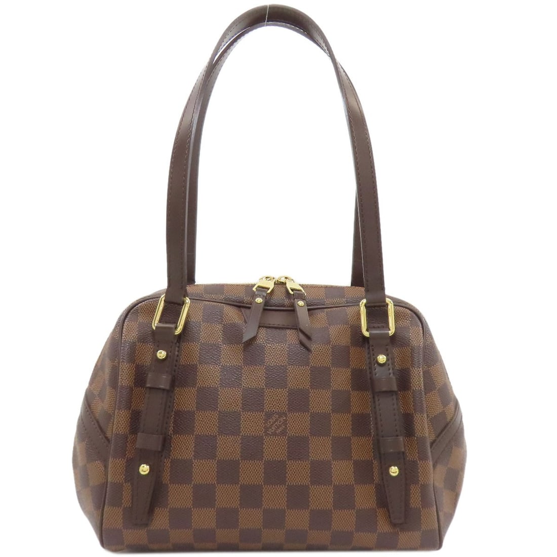 Handbag Damier Canvas Louis Vuitton Rivington Pm N41157: Handbag Damier Canvas Louis Vuitton Rivington Pm N41157 Brown Damier canvas handbag from LOUIS VUITTON's Rivington Pm collection, featuring the iconic pattern. Made with high-quality exterior