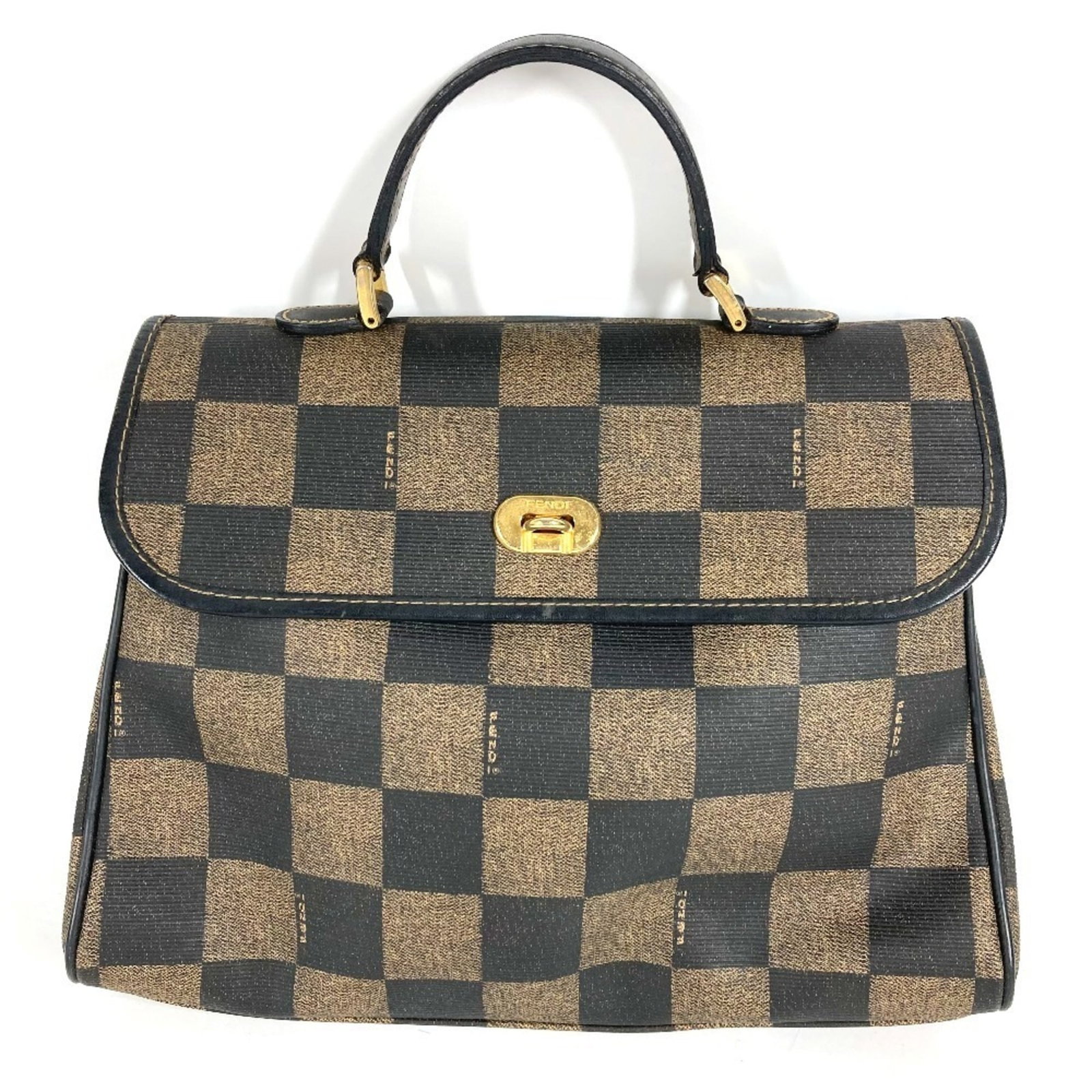 Leather Pvc Handbag Tote Bag Fendi: Leather Pvc Handbag Tote Bag Fendi Brown and Khaki Leather Pvc Fendi Handbag Tote Bag. Made from high-quality leather and PVC, this iconic tote bag features a classic design with clean lines and a