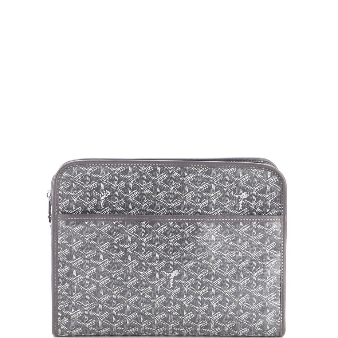 Goyard Jouvence Toiletry Pouch Coated Canvas GM: Goyard Jouvence Toiletry Pouch Coated Canvas GM Goyard Jouvence Toiletry Pouch Coated Canvas GM - A Timeless Gray Cosmetic Case. Made from coated canvas, this Goyard Jouvence Toiletry Pouch features a