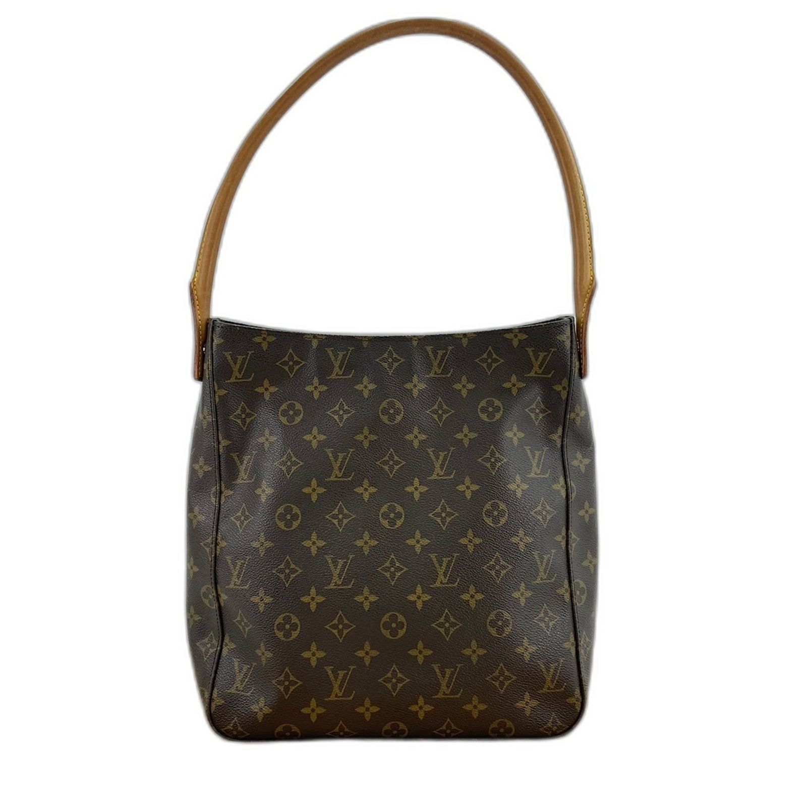 Louis Vuitton Handbag: Louis Vuitton Handbag Brown Louis Vuitton Handbag, measuring 30cm x 28cm x 10cm, features a signature and comes with a 24.00cm long handle drop. This stylish handbag is made to the classic design