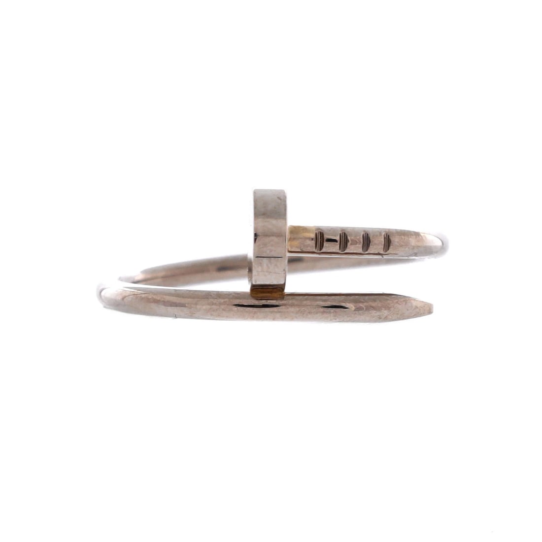Cartier Juste un Clou Ring 18K White Gold Small: Cartier Juste un Clou Ring 18K White Gold Small 18K White Gold Cartier Juste un Clou Ring measures 6.25 - 53 and features an exterior width of 1.80 mm, showcasing the signature style of Cartier's icon