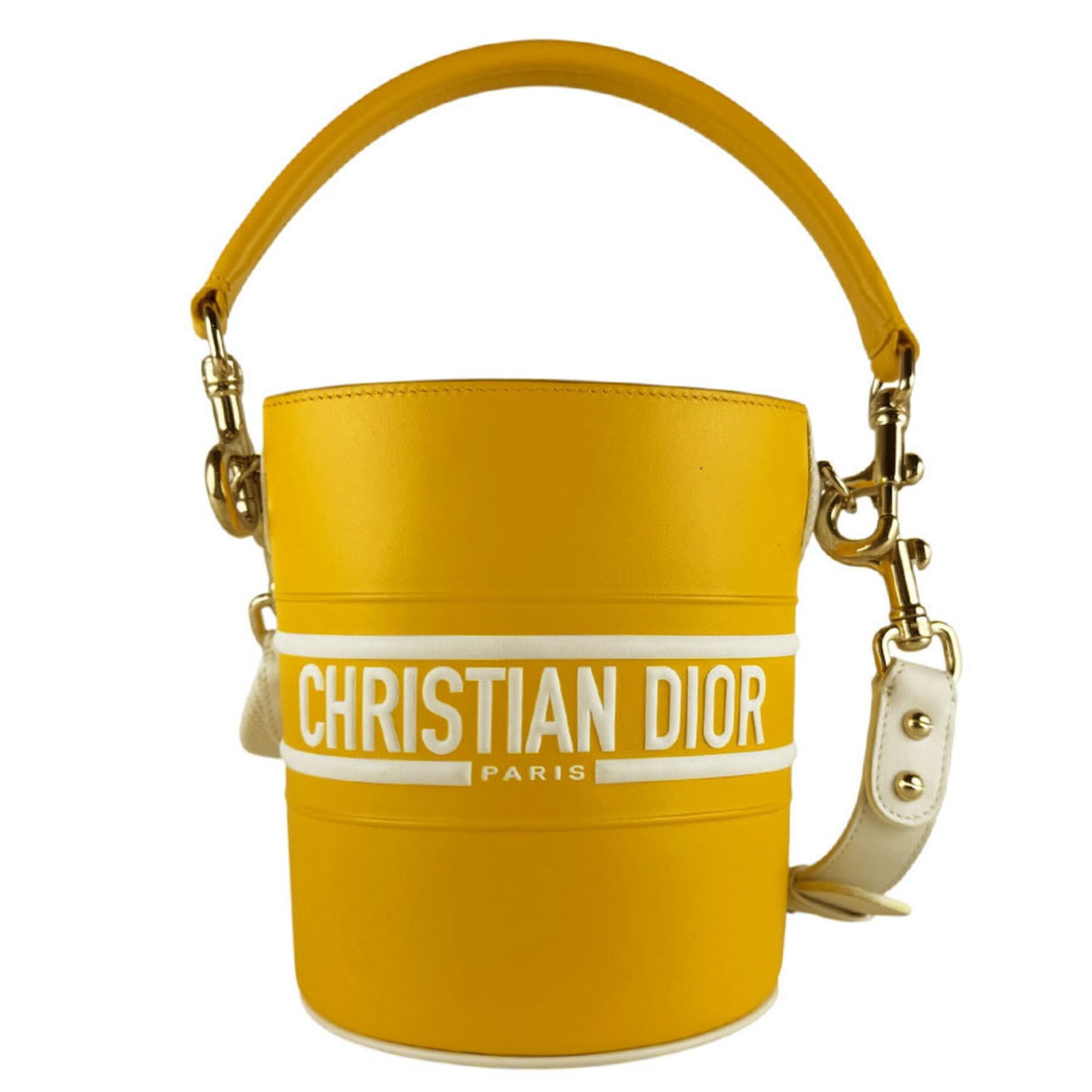 Handbag Shoulder Christian Dior Leather: Handbag Shoulder Christian Dior Leather White and Yellow Leather Shoulder Bag from Christian Dior, measuring 17cm x 16cm x 11cm. This Italian-made leather handbag features a classic design with clean
