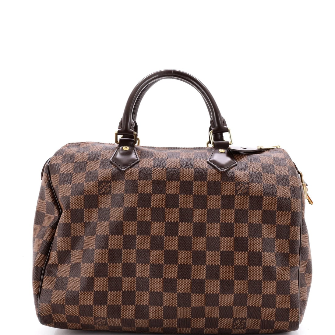 Vuitton Speedy Louis Handbag Damier: Vuitton Speedy Louis Handbag Damier The Louis Vuitton Speedy Louis Handbag Damier 30 features a classic design with a timeless brown canvas coated leather exterior, adorned with the iconic Damier patt