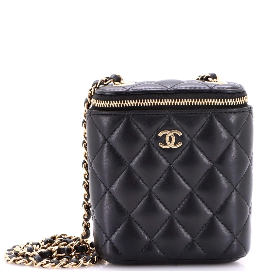 Vertical Classic Quilted Lambskin Chain Small Chanel Vanity Case (1 of 6)