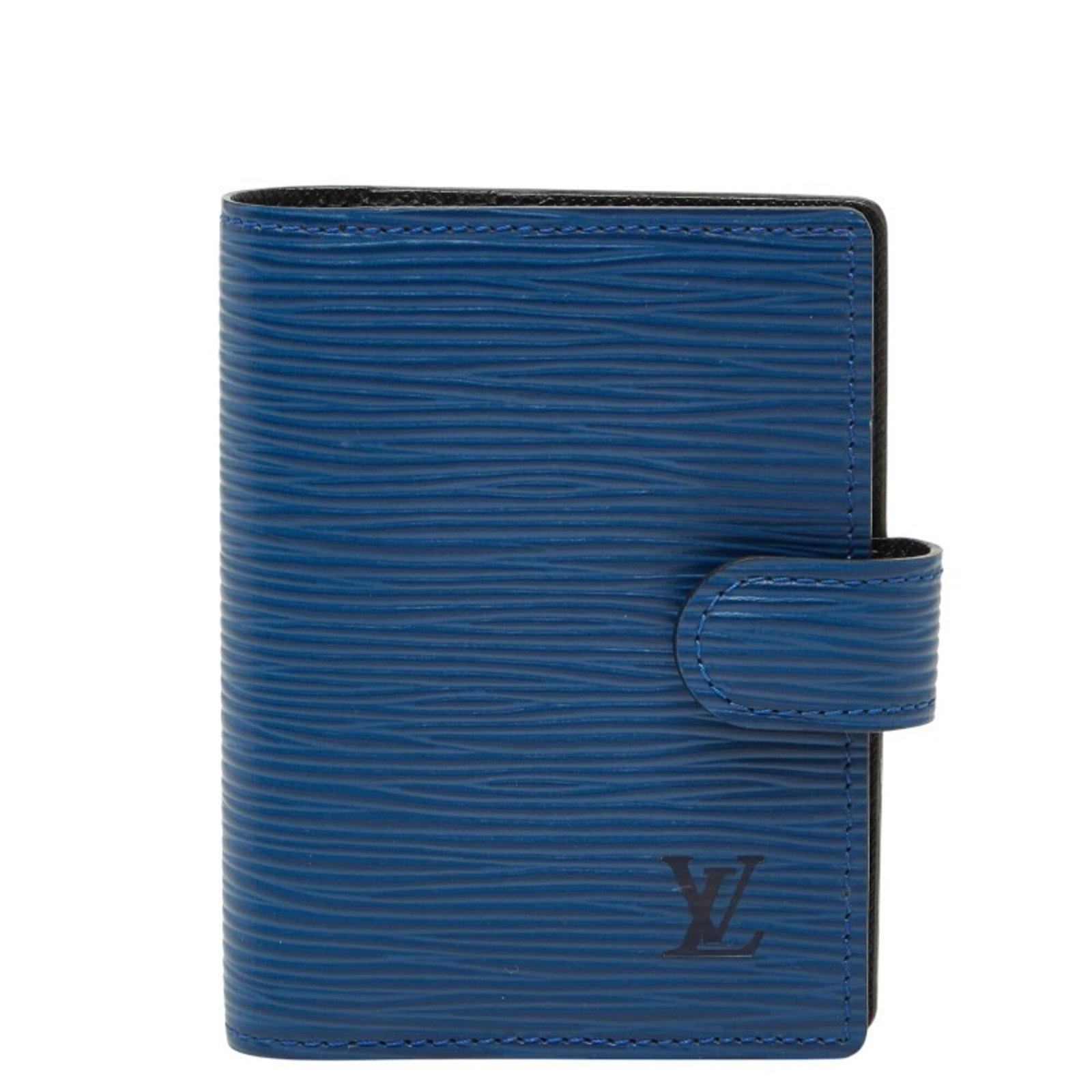 Louis Vuitton Epi Mini Agenda Notebook Cover R20075 Toledo Blue Leather Women'S Louis Vuitton: Louis Vuitton Epi Mini Agenda Notebook Cover R20075 Toledo Blue Leather Women'S Louis Vuitton Toledo blue leather wraps around the Louis Vuitton Epi Mini Agenda notebook cover, adding a touch of sophi