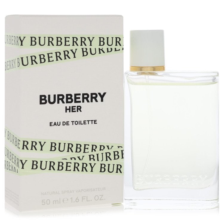 Burberry Her by Burberry Eau De Toilette Spray 1.6 oz: Burberry Her by Burberry Eau De Toilette Spray 1.6 oz Burberry Her by Burberry Eau De Toilette Spray offers a unique blend of fruity and floral notes, with a bright opening featuring strawberry and so