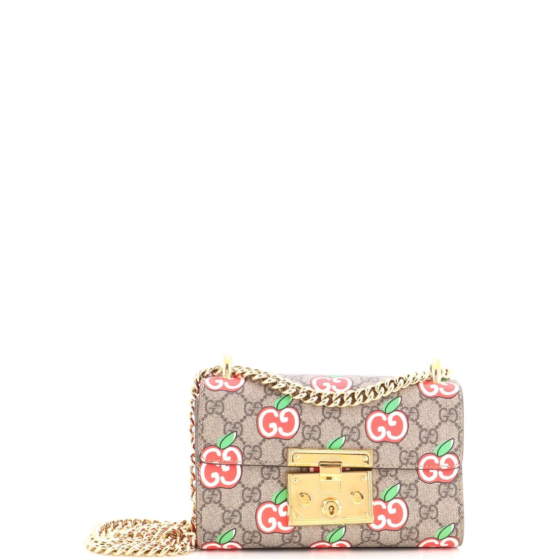 Small GG Coated Canvas Printed Gucci Padlock Shoulder Bag: Small GG Coated Canvas Printed Gucci Padlock Shoulder Bag Small GG Coated Canvas Printed Gucci Padlock Shoulder Bag in Brown. This stylish shoulder bag features a unique printed GG design on the