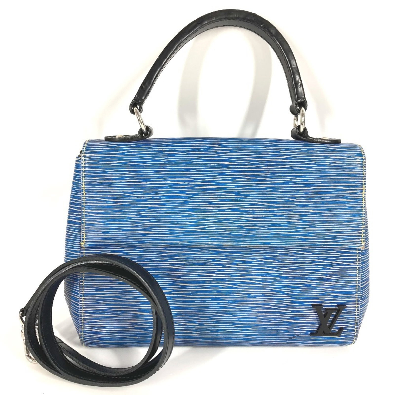 Louis Vuitton Handbag Shoulder Bag Epi Leather: Louis Vuitton Handbag Shoulder Bag Epi Leather The Louis Vuitton Epi Leather Shoulder Bag boasts sleek, modern design with its signature blue hue. Made from high-quality Epi leather, this stylish bag