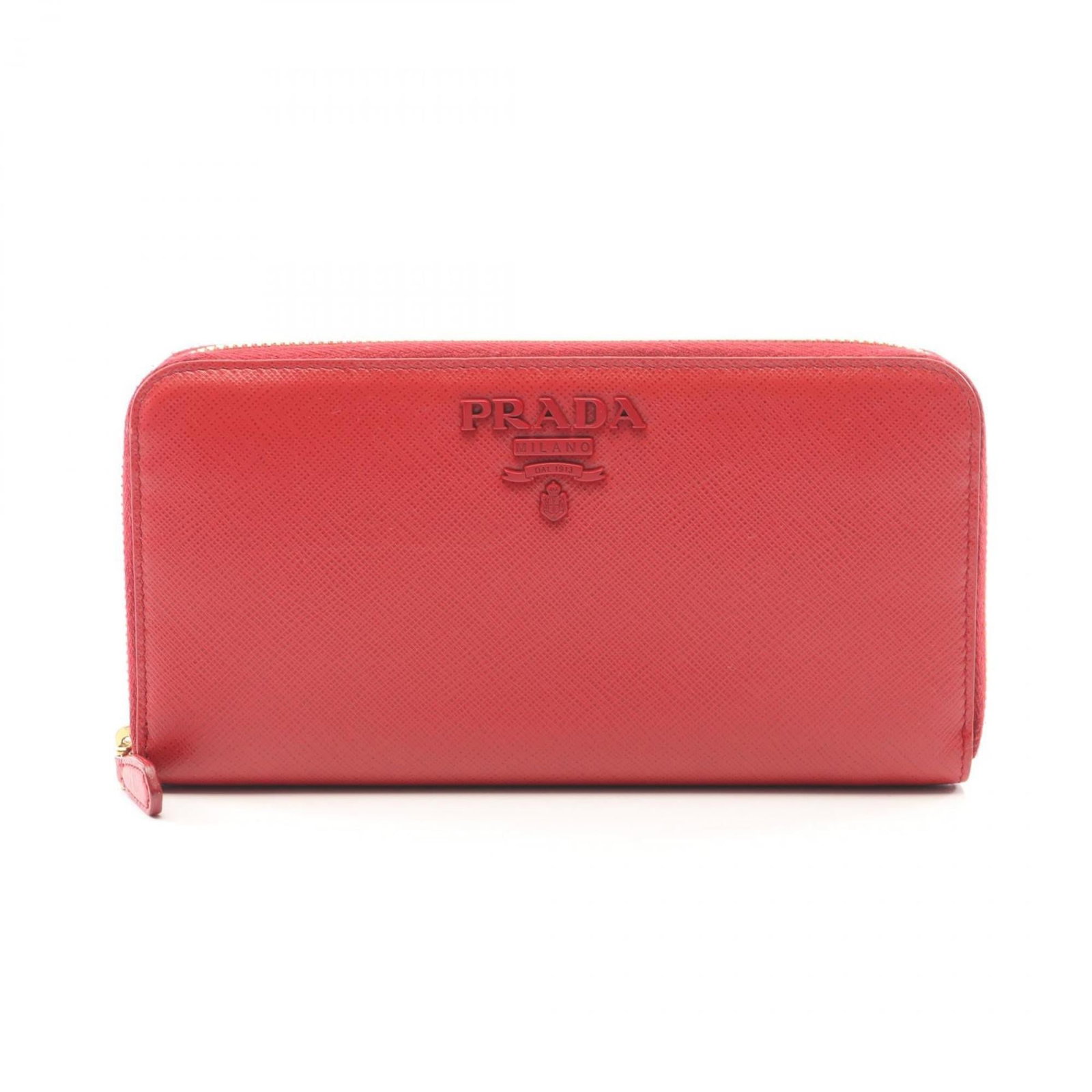 Prada Long Wallet (Bi-Fold) Leather: Prada Long Wallet (Bi-Fold) Leather Red Prada Long Wallet (Bi-Fold) Leather, measuring 10.5cm x 20cm x 2.5cm, features a striking red color and bi-fold design. Made from high-quality leather, this