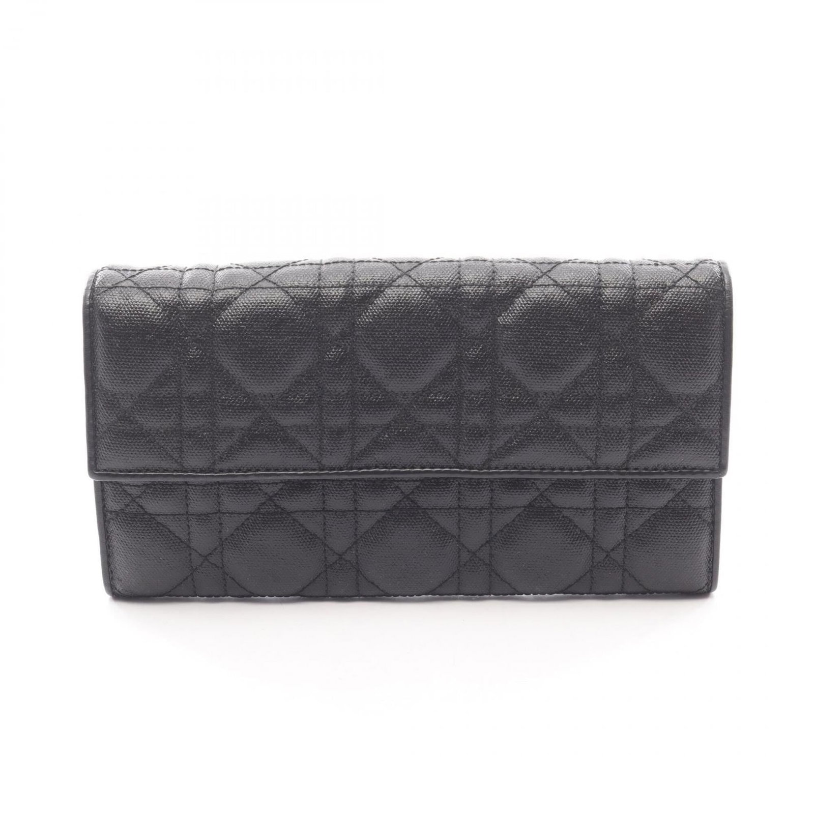 Long Wallet Leather Bi Fold Christian Dior: Long Wallet Leather Bi Fold Christian Dior Black leather bi-fold wallet from Christian Dior, measuring 11cm x 19cm x 3cm. This long wallet features a classic design with clean lines and a sleek