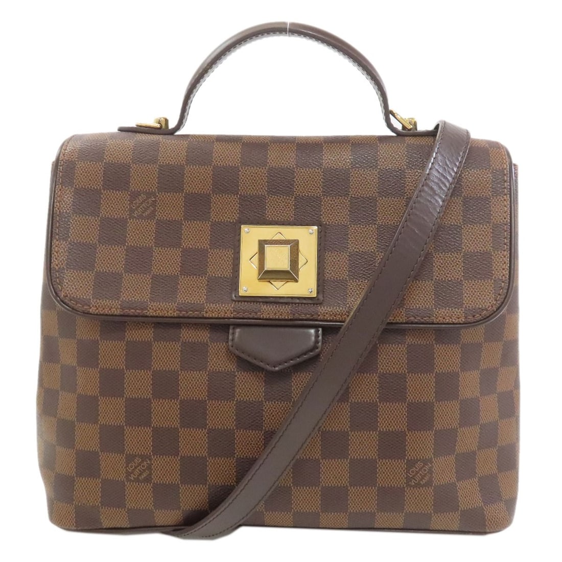 Louis Vuitton N41168 Bergamo Mm Handbag Damier Canvas: Louis Vuitton N41168 Bergamo Mm Handbag Damier Canvas Brown Damier canvas exterior, classic Louis Vuitton design. This iconic handbag features the signature Louis Vuitton style and timeless brown
