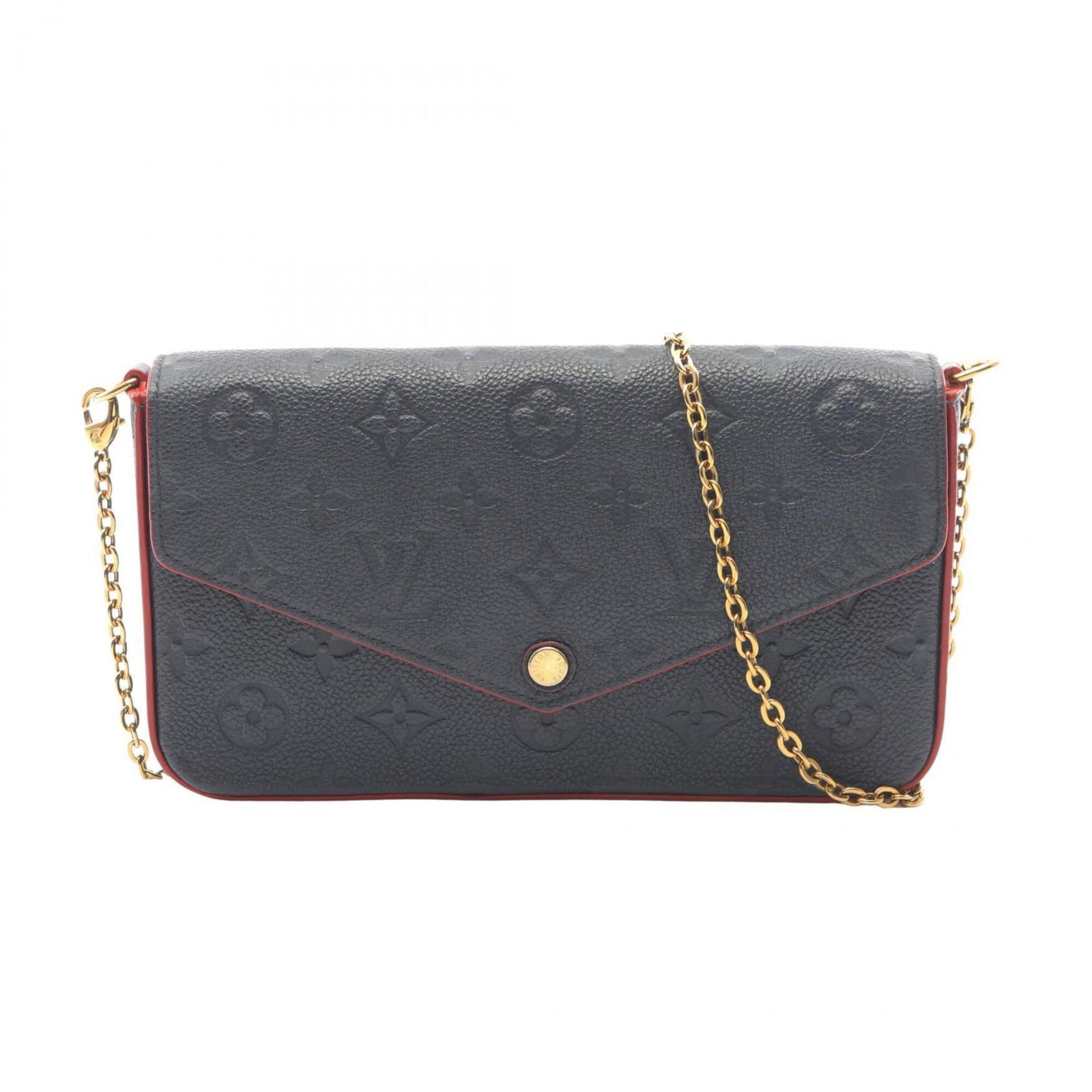 Vuitton Pochette Leather Bag Shoulder Louis: Vuitton Pochette Leather Bag Shoulder Louis The Louis Vuitton Pochette Leather Bag Shoulder in Marine rouge, Navy, and Red offers a sleek and sophisticated design. With its classic shape and durable