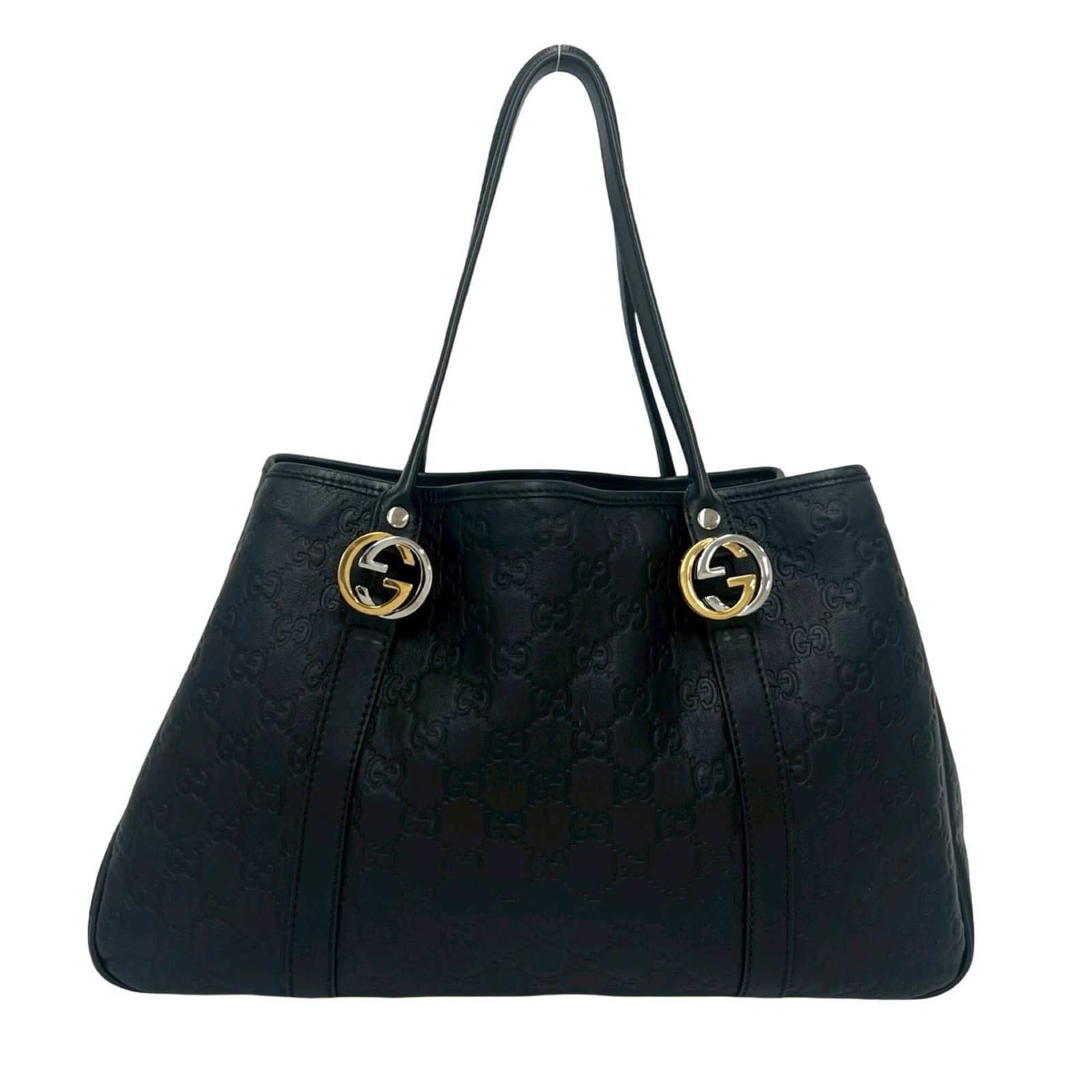 Gucci Handbag Shoulder Bag Tote Bag Leather: Gucci Handbag Shoulder Bag Tote Bag Leather The Gucci Handbag Shoulder Bag Tote Bag Leather is a sleek and sophisticated black leather tote bag, measuring 23cm x 36cm x 10cm. Made from high-quality le