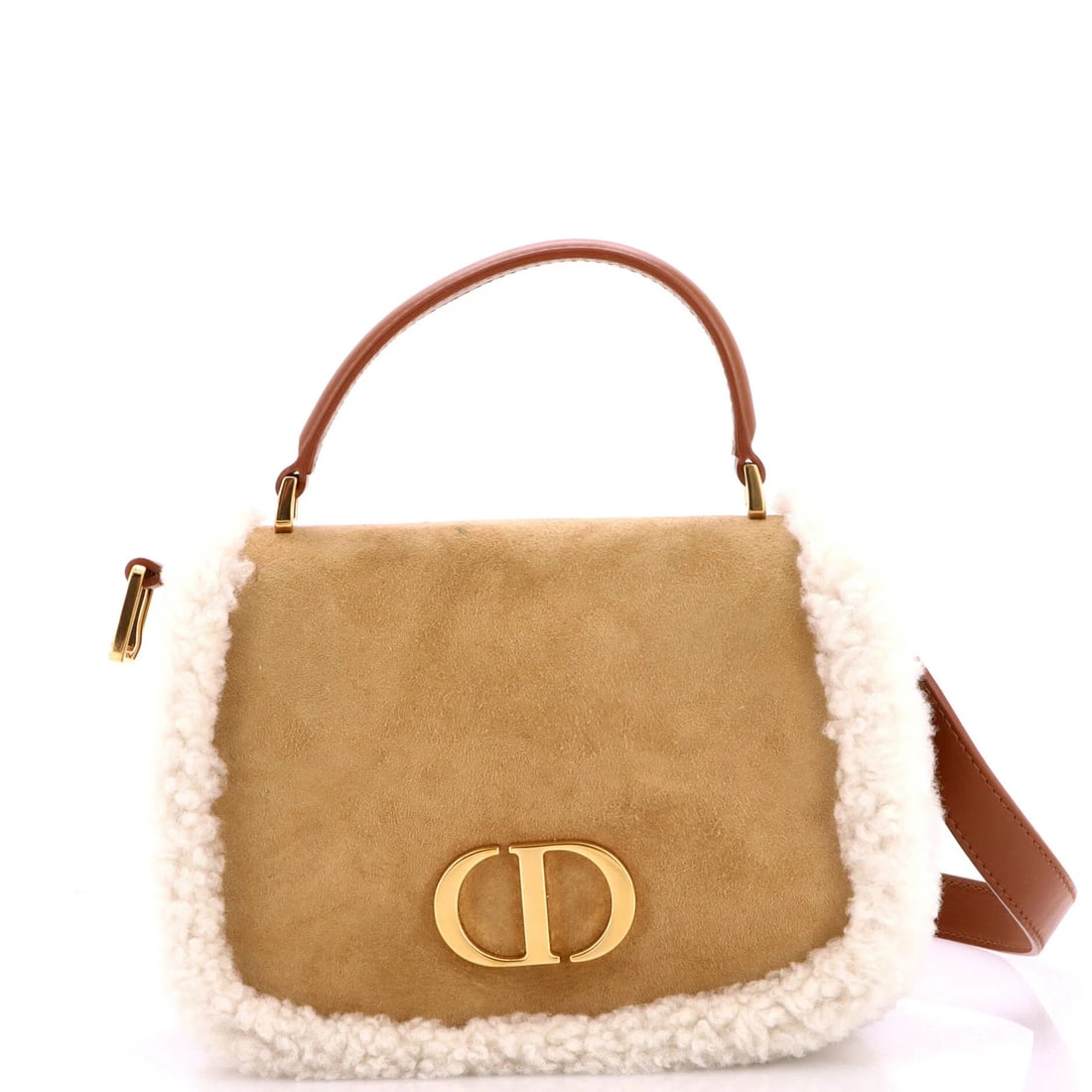 Christian Dior 30 Montaigne Avenue Top Handle Bag Suede and Shearling Medium: Christian Dior 30 Montaigne Avenue Top Handle Bag Suede and Shearling Medium Shearling and suede come together in luxurious harmony, defining the 30 Montaigne Avenue Top Handle Bag from Christian