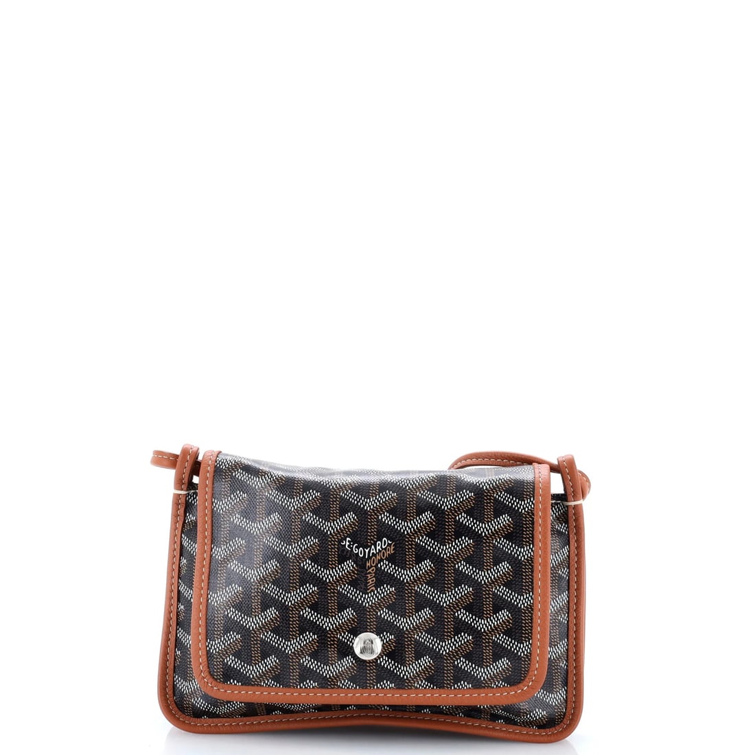 Goyard Plumet Clutch Wallet Coated Canvas: Goyard Plumet Clutch Wallet Coated Canvas The Goyard Plumet Clutch Wallet Coated Canvas is a stylish and practical accessory, featuring a cross-body design with a brown canvas exterior and neutral
