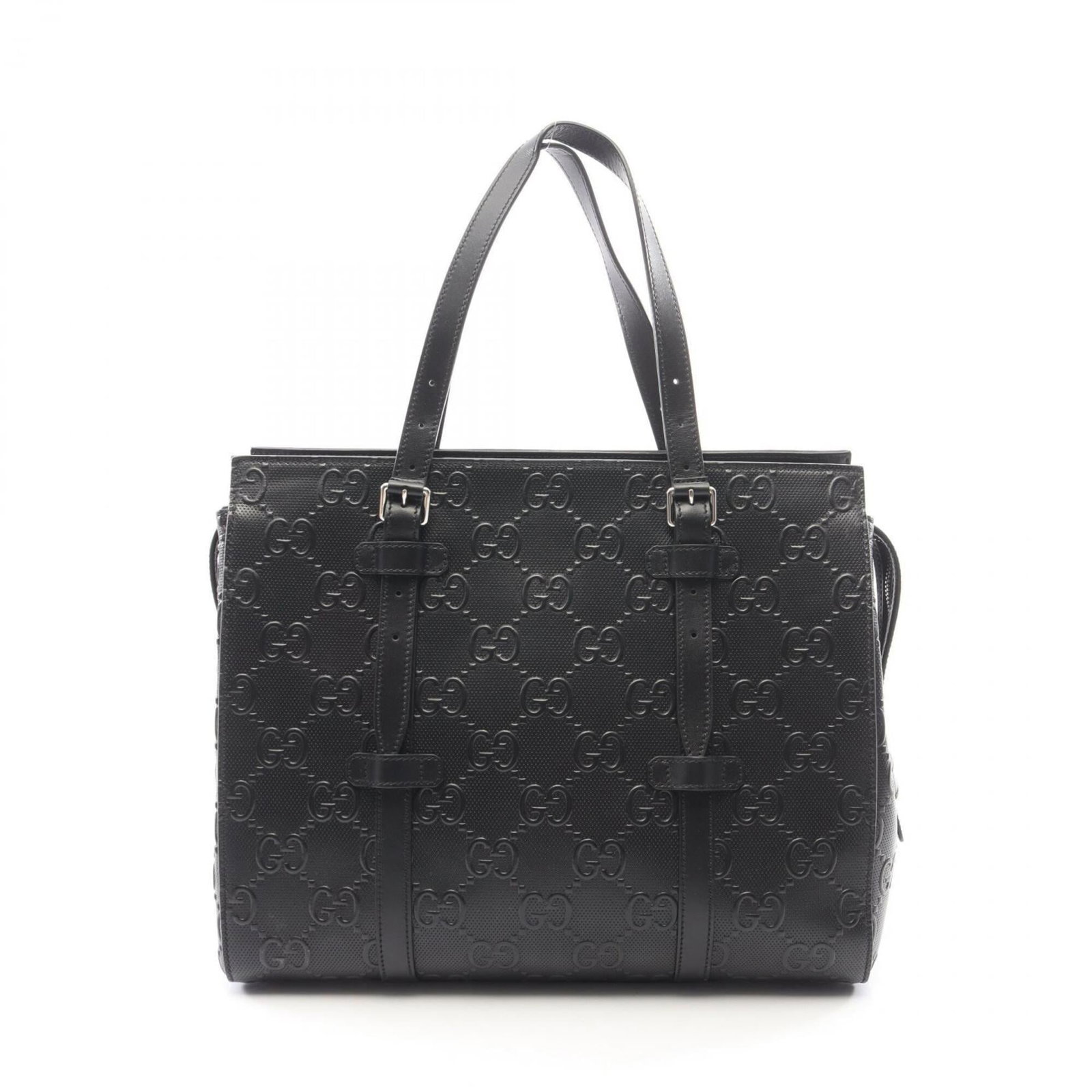 Handbag Leather Tote Gucci: Handbag Leather Tote Gucci Black leather Gucci tote bag with dimensions 29cm x 36cm x 15cm. Made from high-quality leather, this stylish handbag features a classic design that exudes sophistication
