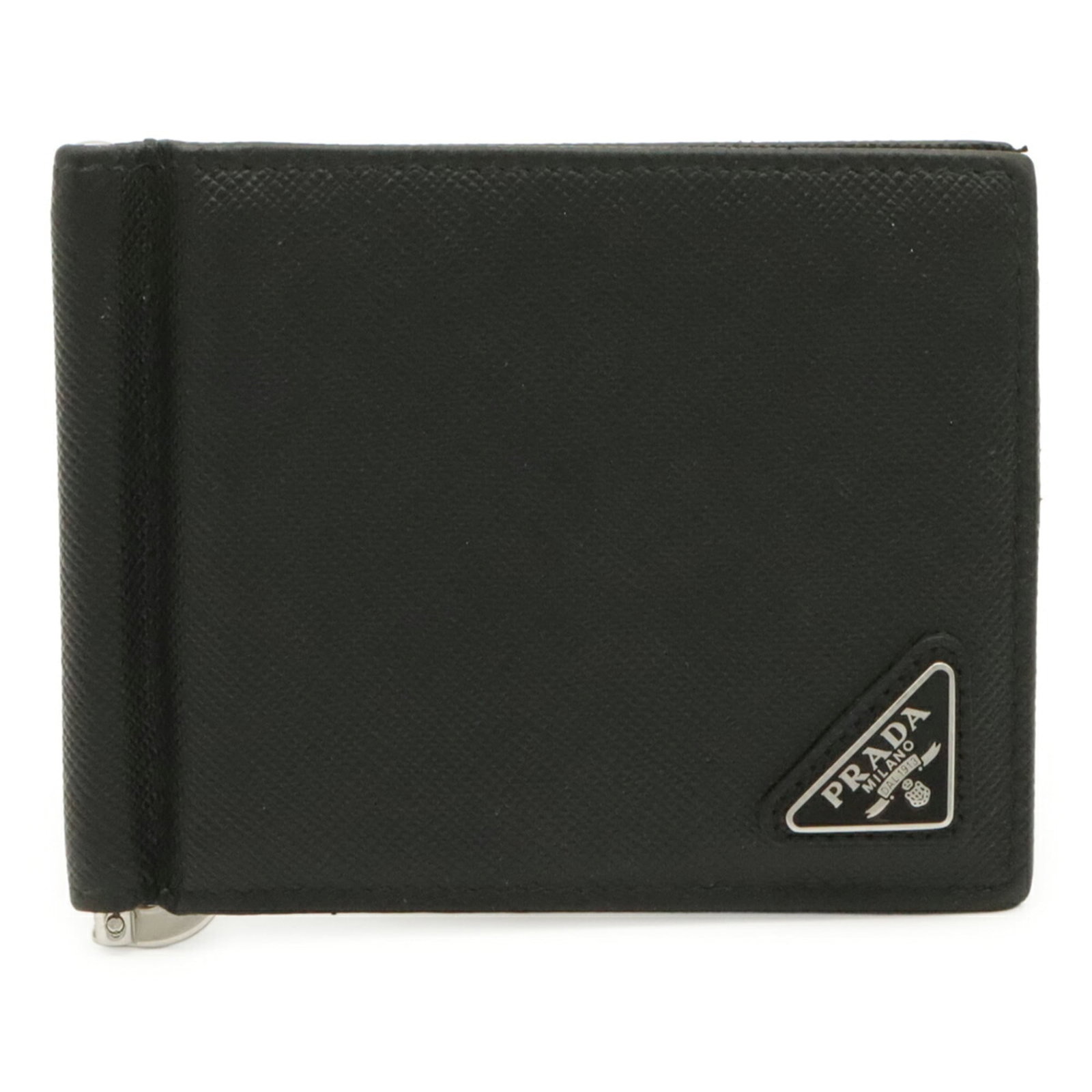 Prada Wallet (Bi-Fold) Leather: Prada Wallet (Bi-Fold) Leather Prada's bi-fold leather wallet features sleek design and premium materials, with a black, Nero, or white finish. Made from high-quality leather, its compact size (8.5cm 