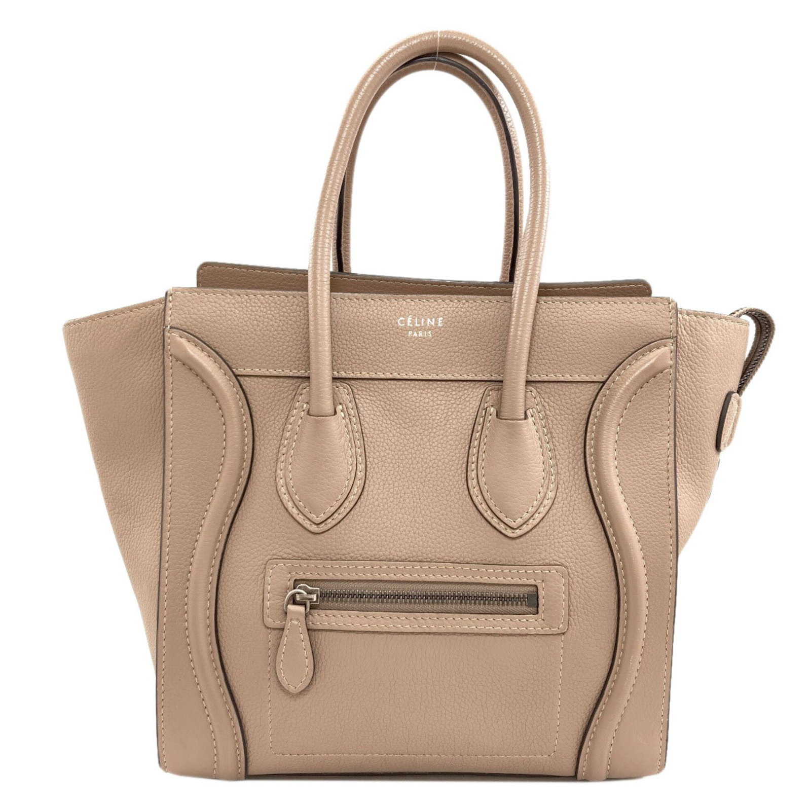 Celine tote bag leather: Celine tote bag leather Calfskin leather construction defines the classic design of this beige Celine tote bag, measuring 28cm x 39cm x 13cm. A timeless piece with clean lines and understated elegance
